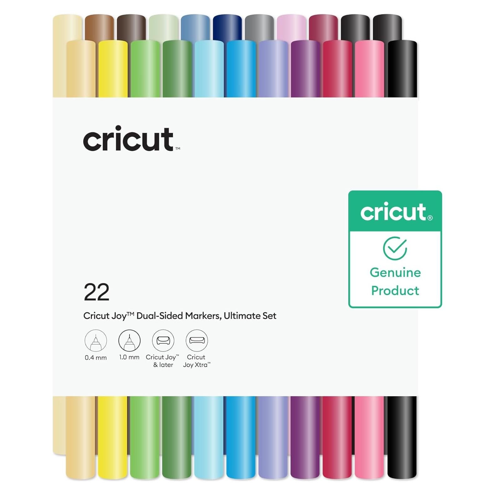 Marcadores de Doble Cara Cricut Joy - 22 Unidades, Punta 1.0 mm y 0.4 mm