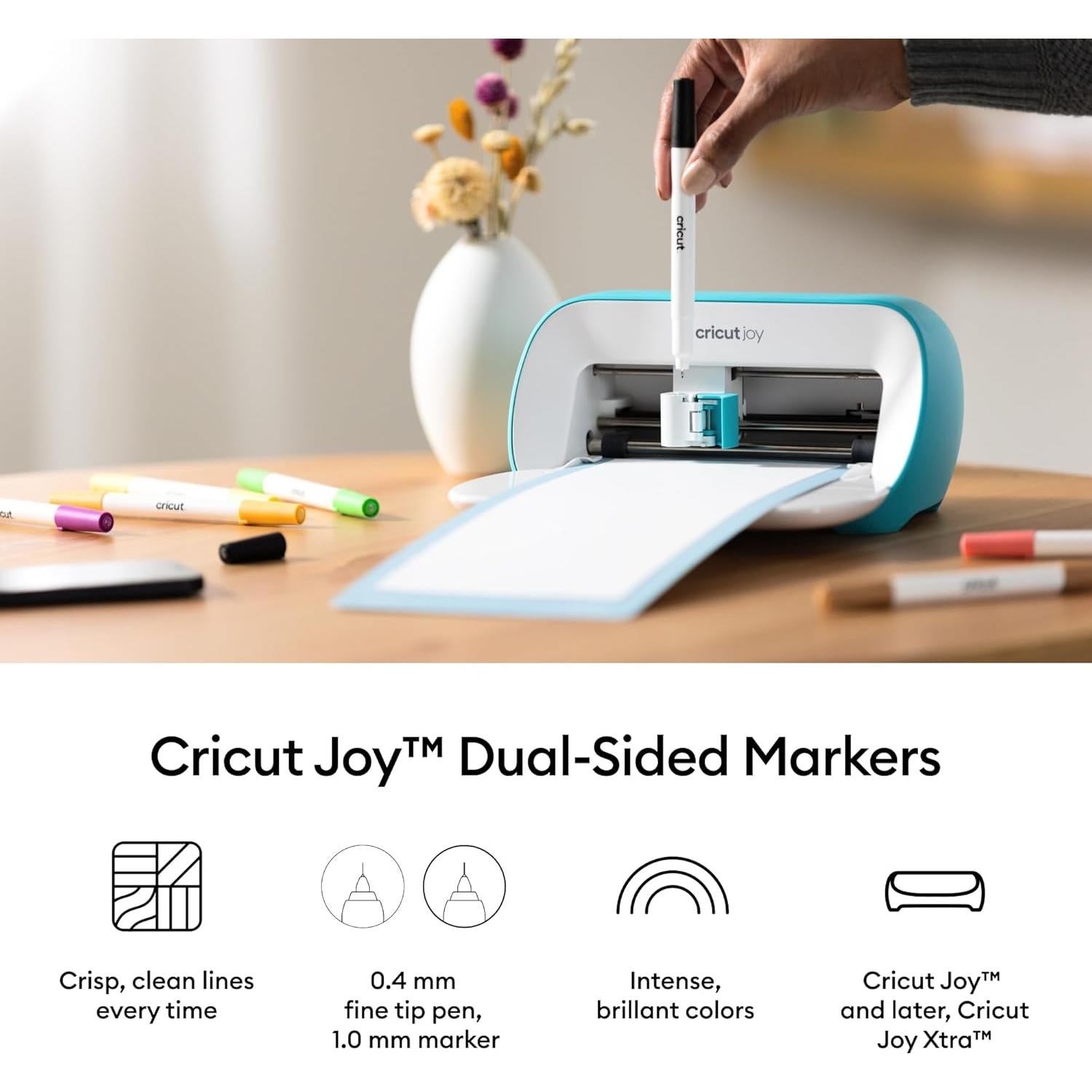 Marcadores de Doble Cara Cricut Joy - 22 Unidades, Punta 1.0 mm y 0.4 mm