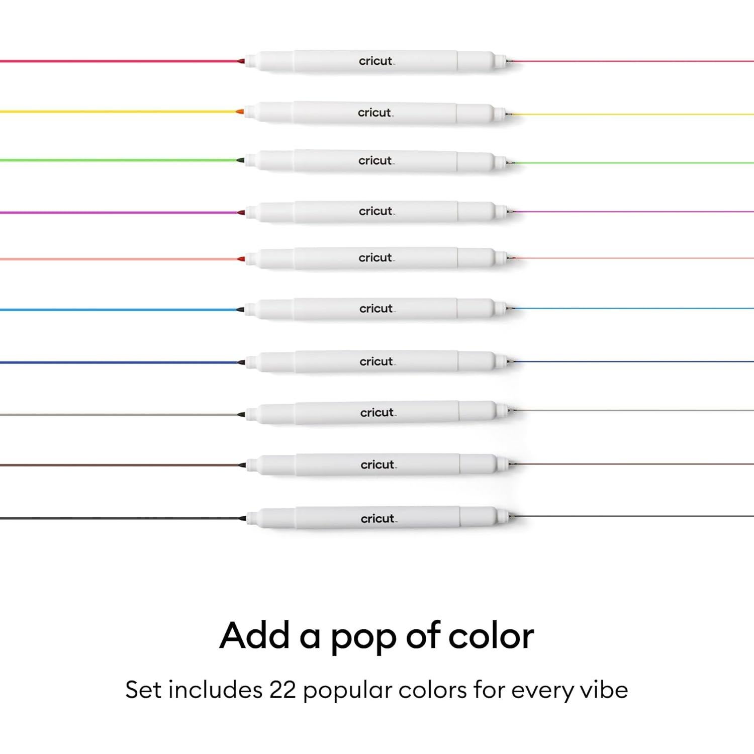 Marcadores de Doble Cara Cricut Joy - 22 Unidades, Punta 1.0 mm y 0.4 mm
