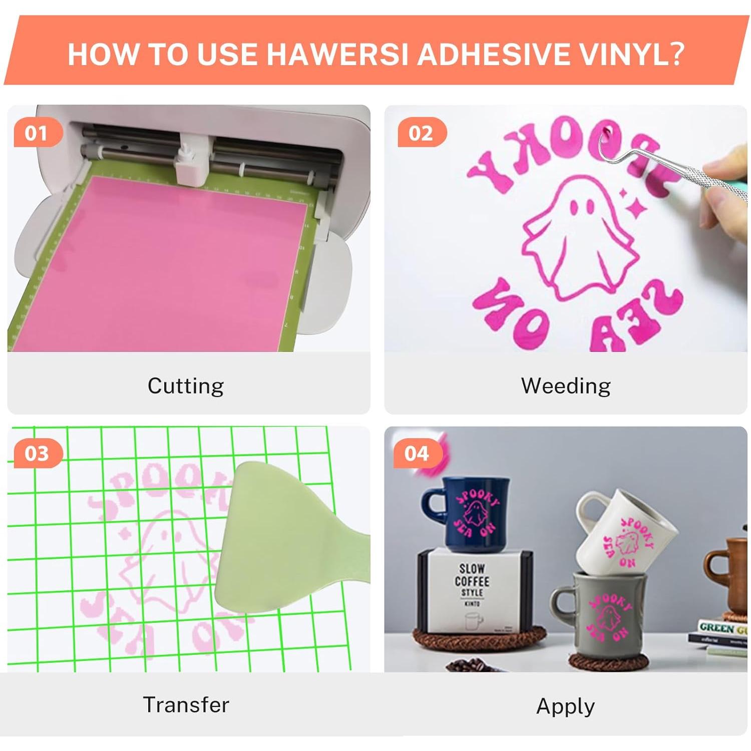 Vinilo Adhesivo Permanente HAWERSI 72 Hojas 30.5x21.6cm Multicolor