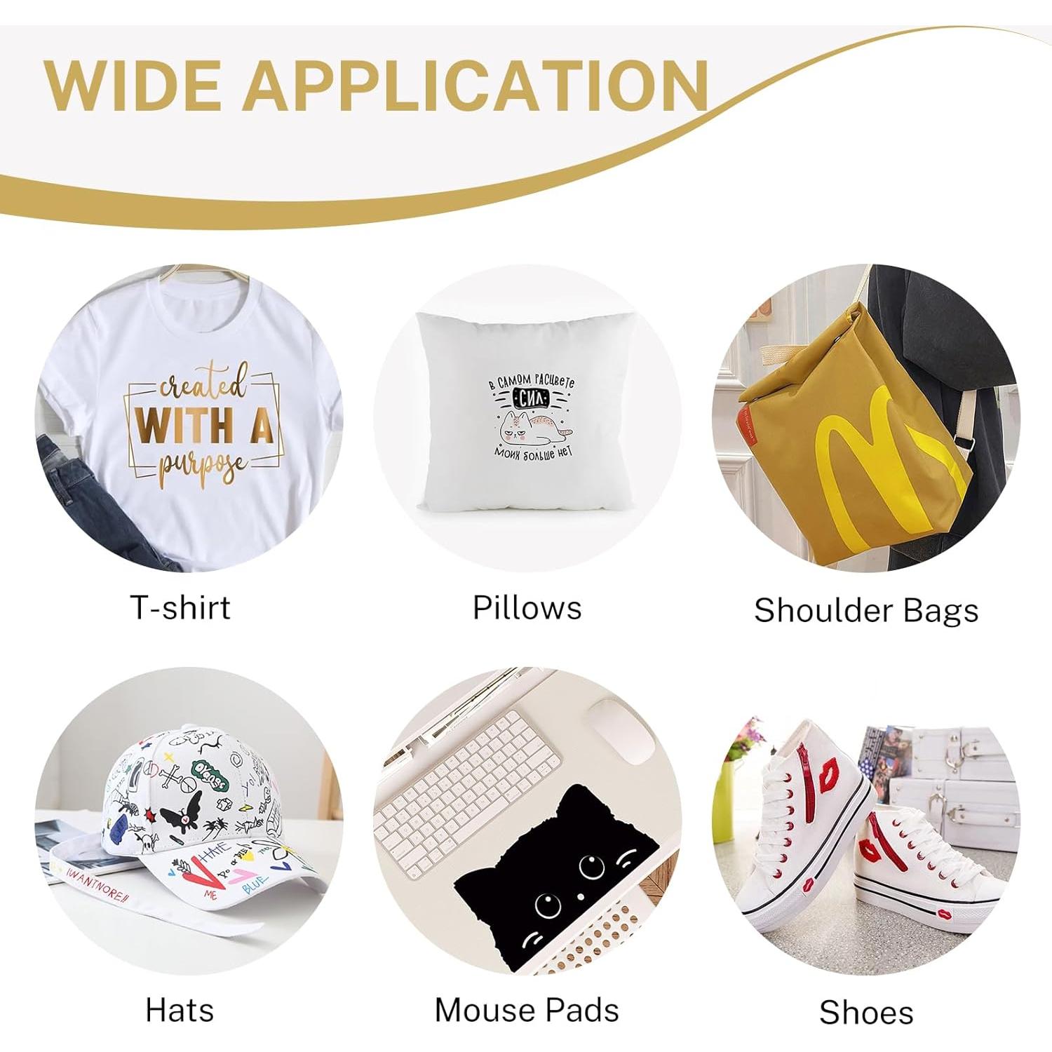 Vinilo Termoadhesivo HAWERSI 24.13x91.44cm 5 Colores para Cricut