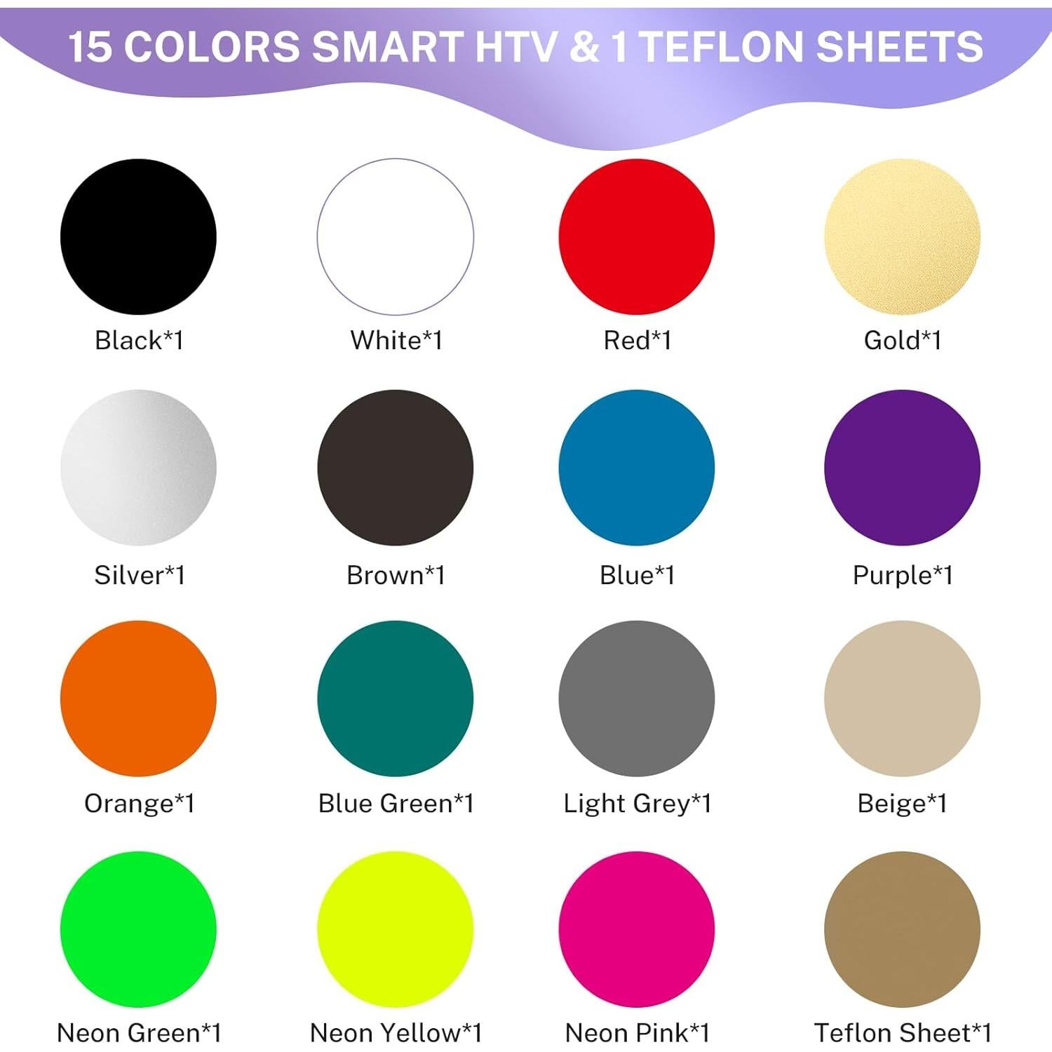 Paquete de 16 Piezas de Vinilo Termoadhesivo HAWERSI 24.1x30.5cm