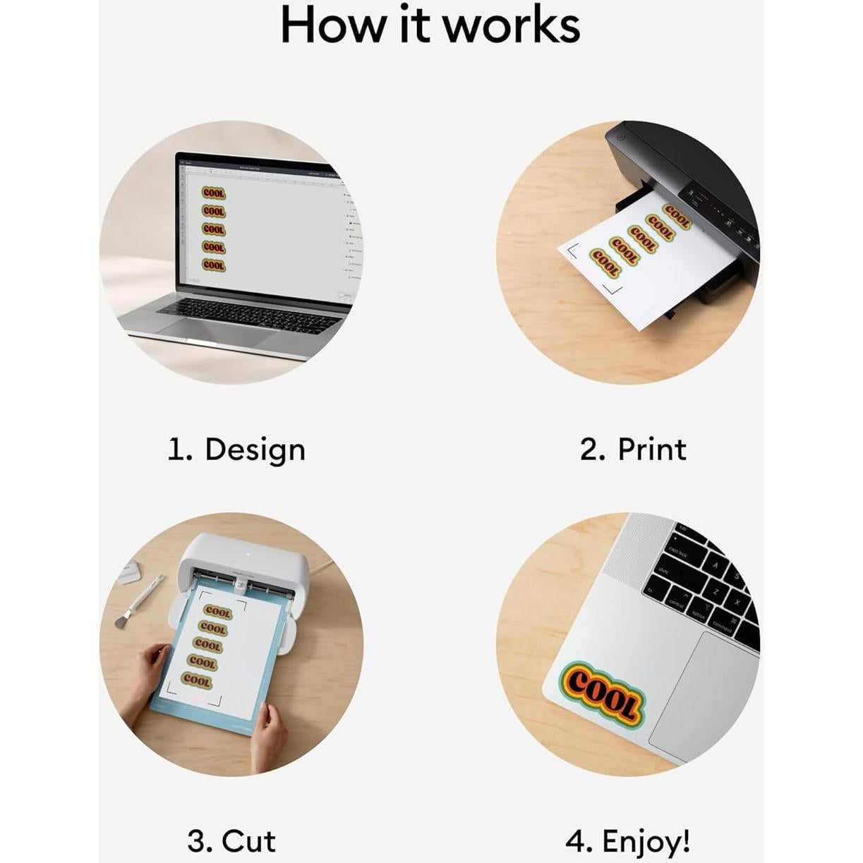 Vinilo Imprimible Cricut 50 Hojas 21.6x27.9cm Compatible Maker