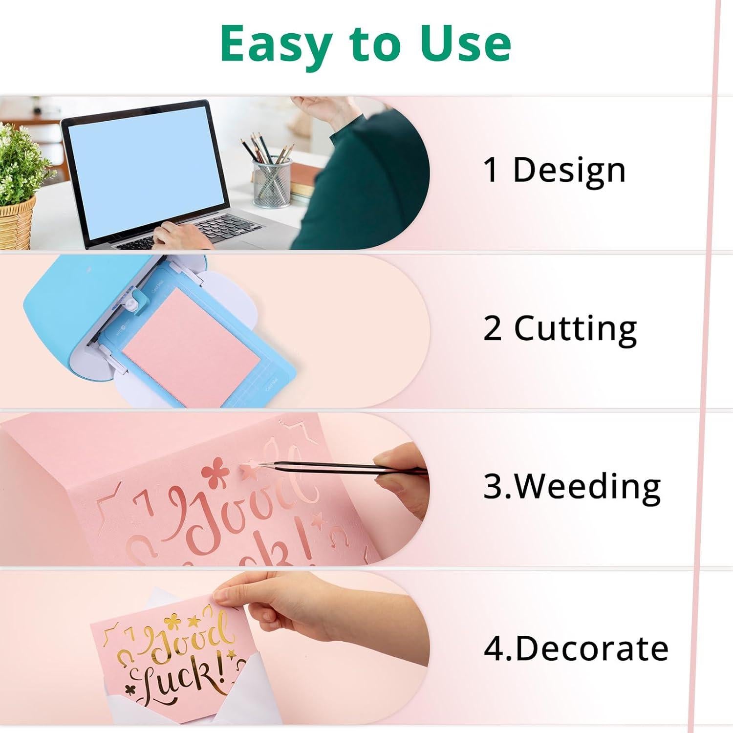 Kit de Creación de Tarjetas HTVRONT para Cricut Joy - 23 Piezas