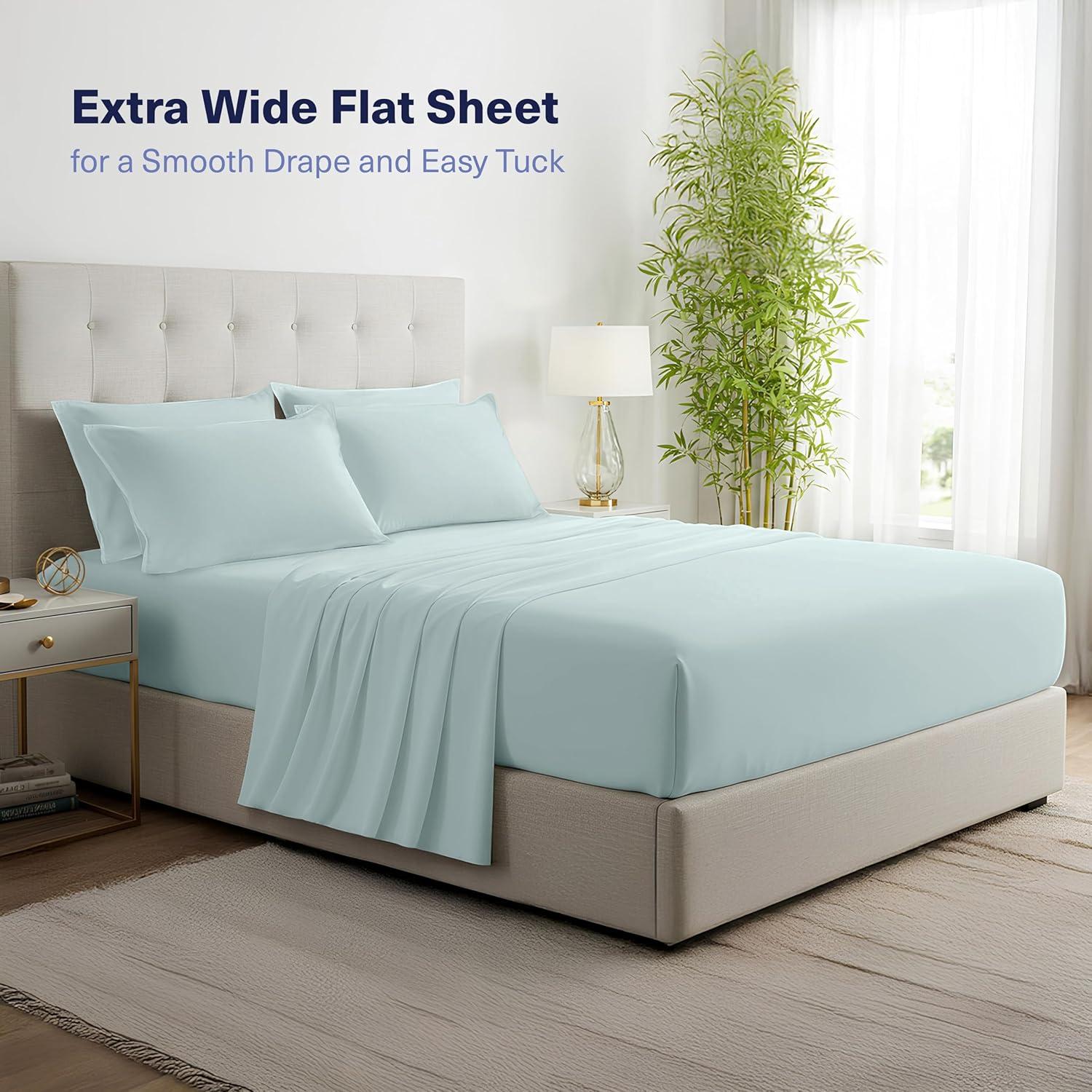 Sábanas de Viscosa de Bambú Kickoff Queen 4 Piezas Azul