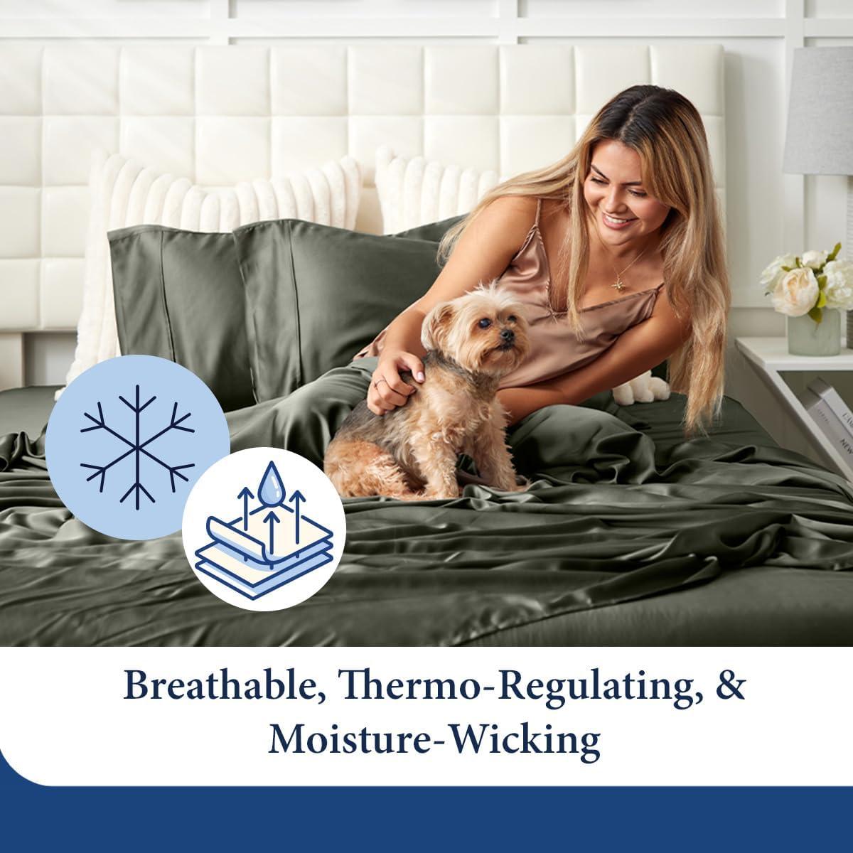 Juego de Sábanas Rey Cosy House 100% Rayón Bambú Azul Real