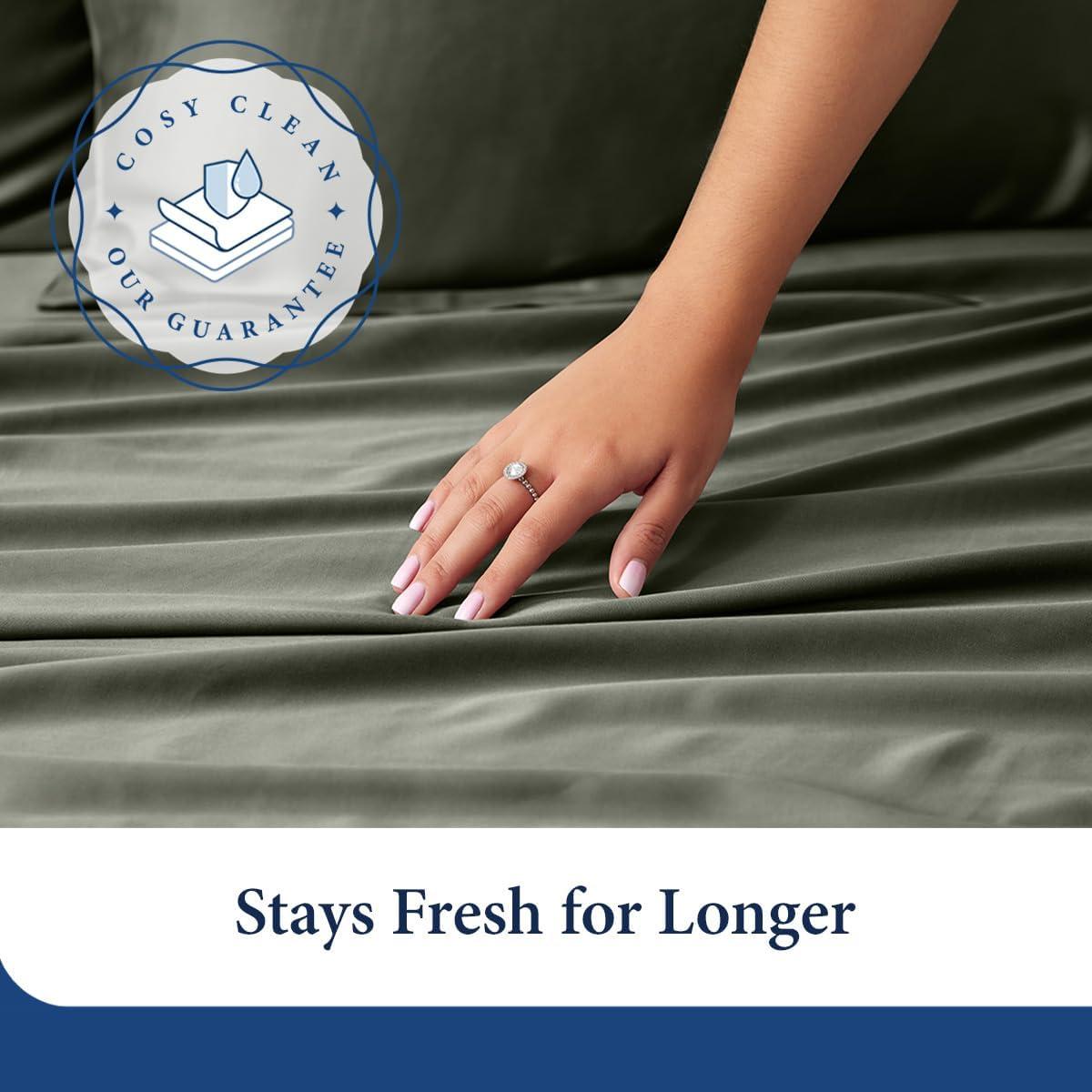 Juego de Sábanas Rey Cosy House 100% Rayón Bambú Azul Real