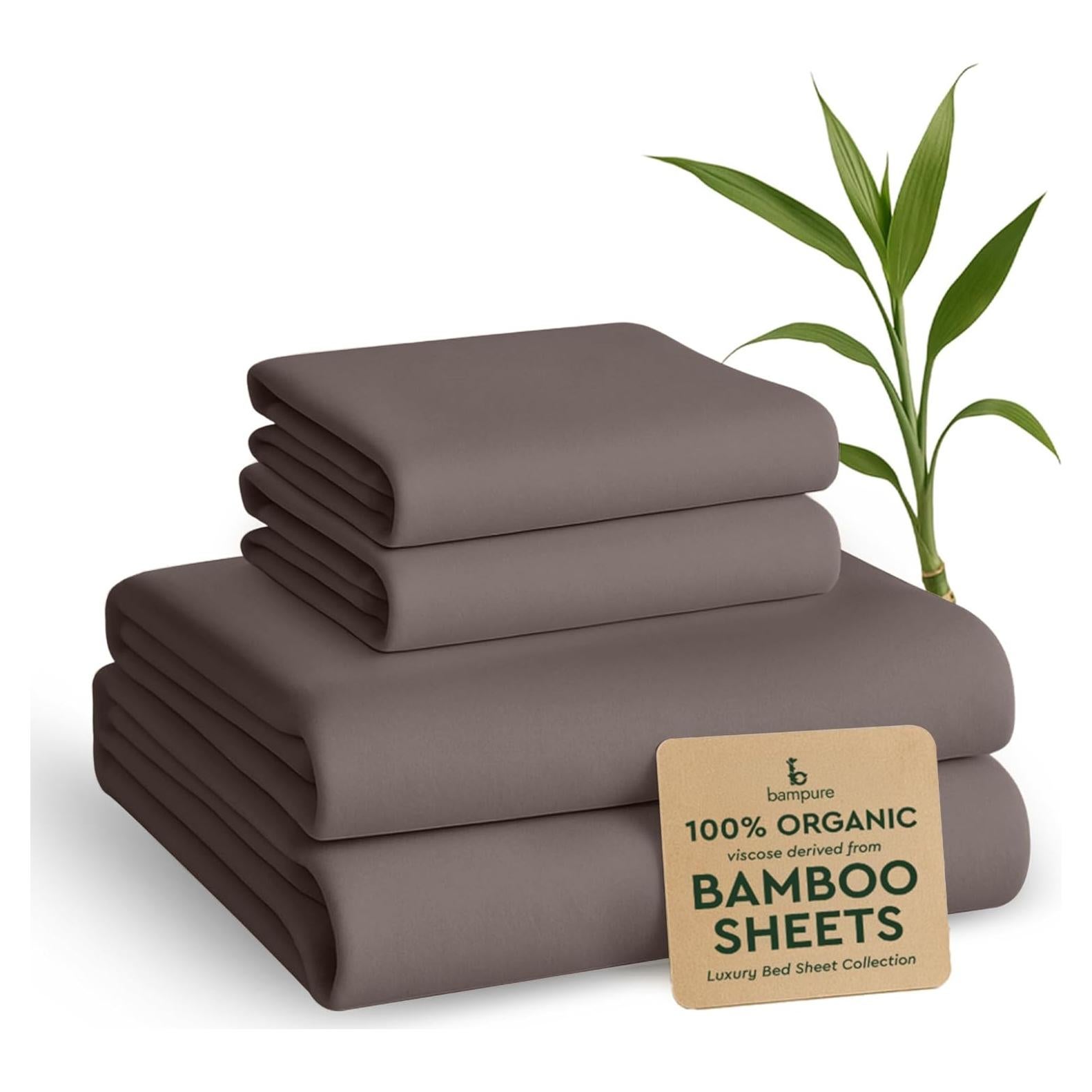 Juego de Sábanas King BAMPURE 100% Viscosa de Bambú - 4 Piezas