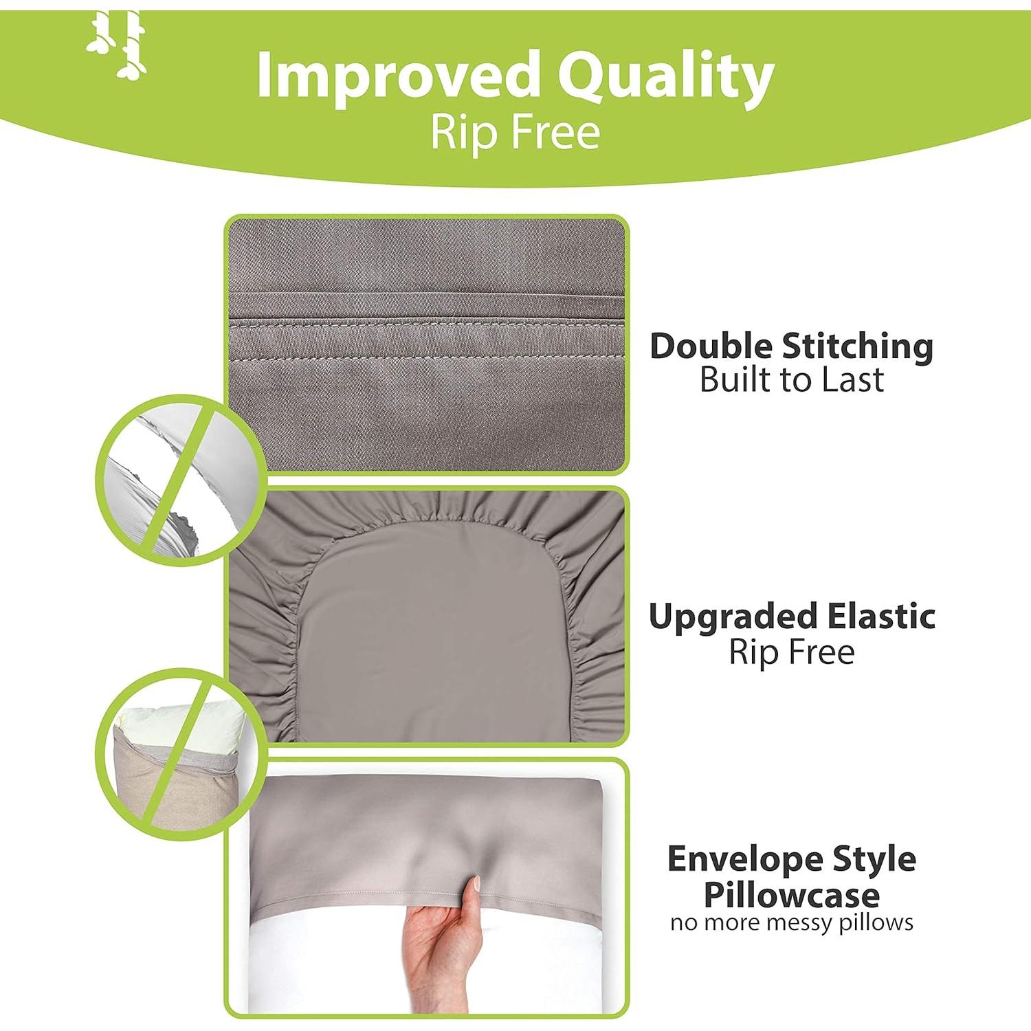 Juego de Sábanas King BAMPURE 100% Viscosa de Bambú - 4 Piezas