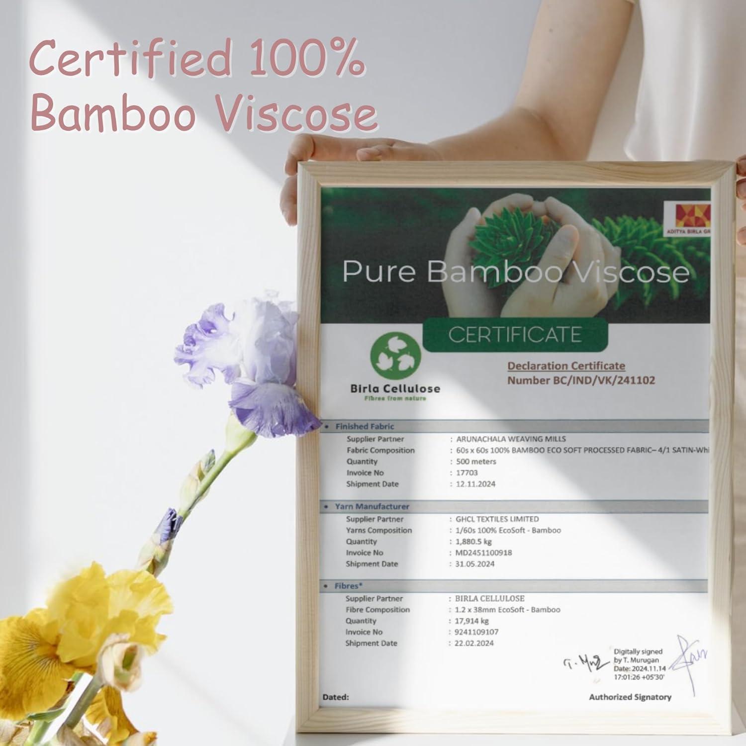 Juego de Sábanas Reina 100% Bambú Weddingly Marfil 4 Piezas