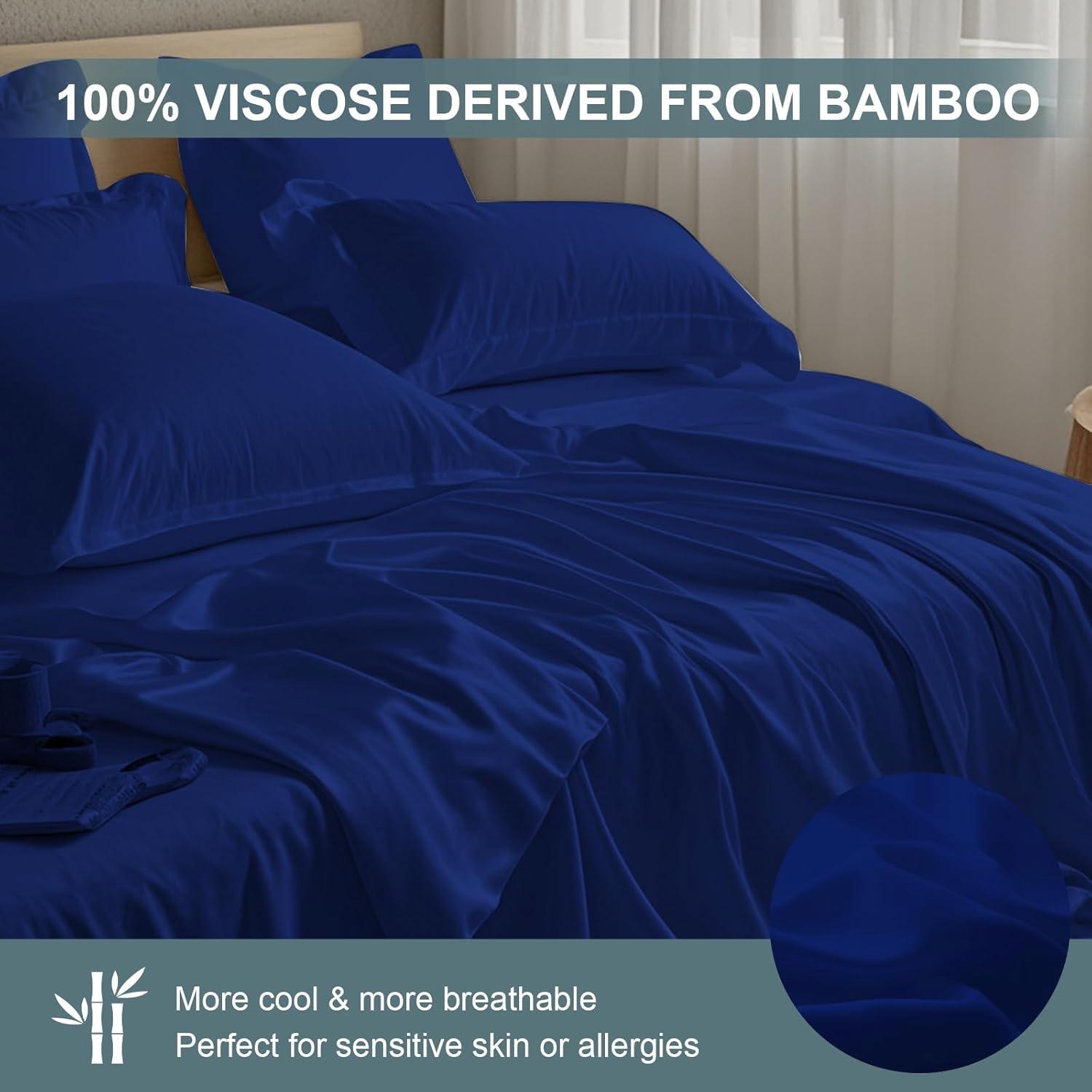 Juego de Sábanas Queen Yawfold 100% Viscosa Bambú 4 Piezas