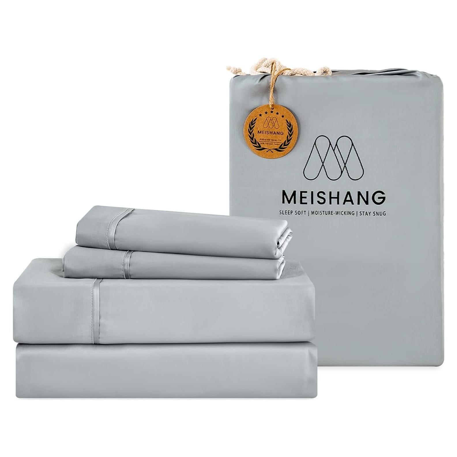 Juego de Sábanas de Viscosa de Bambú MEISHANG Completo 400TC