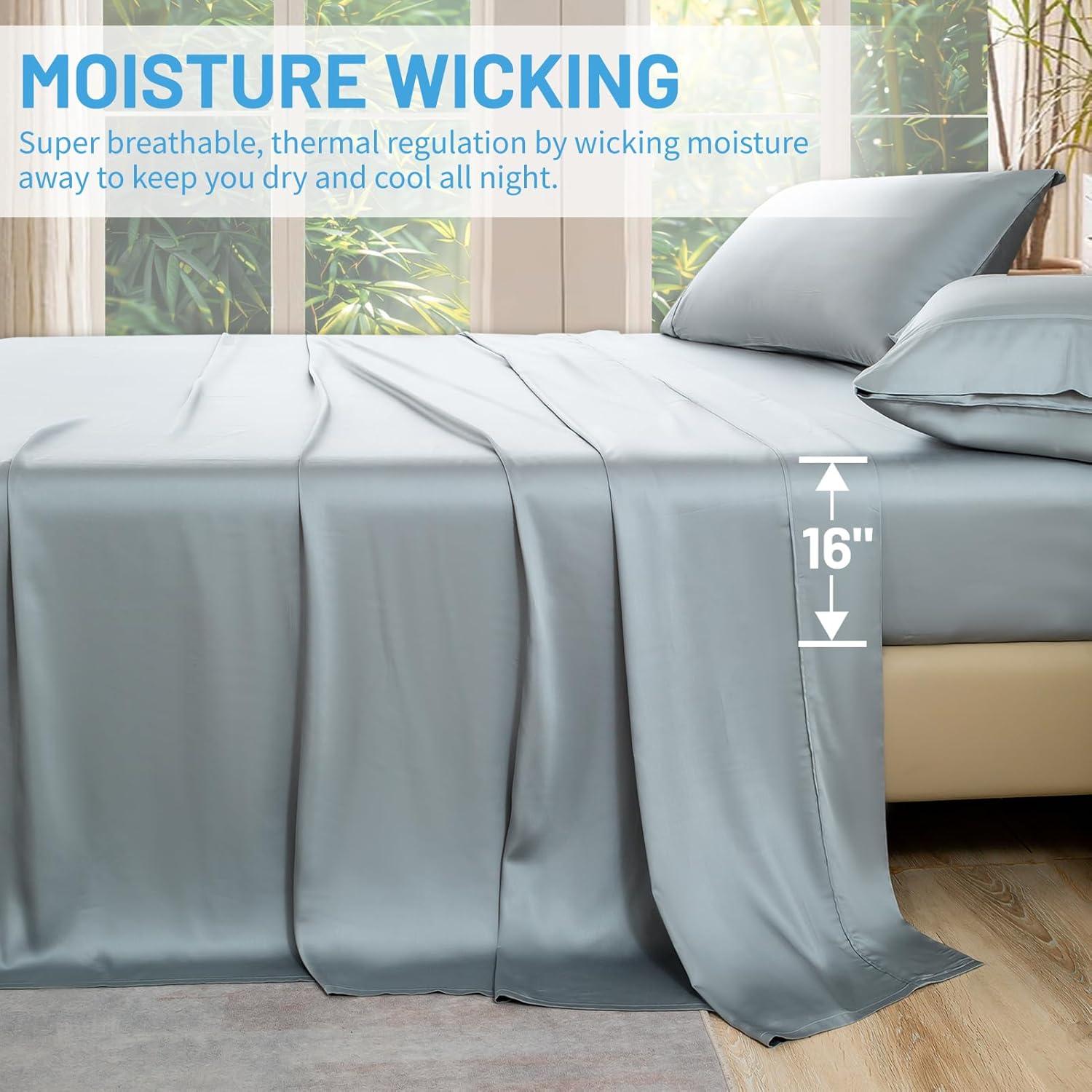 Juego de Sábanas de Viscosa de Bambú MEISHANG Completo 400TC