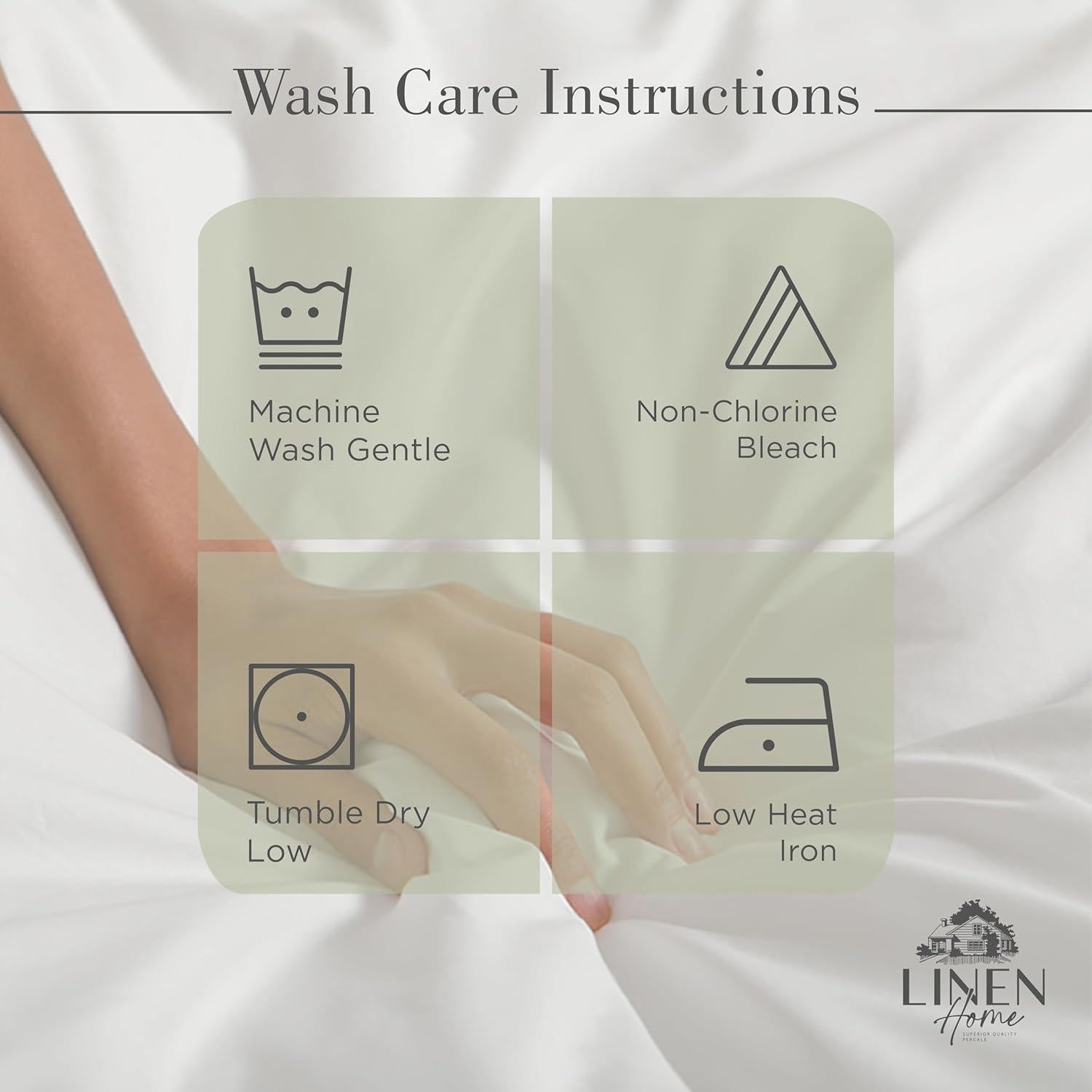 Juego de Sábanas King Size 100% Algodón Percal Linen Home Salvia