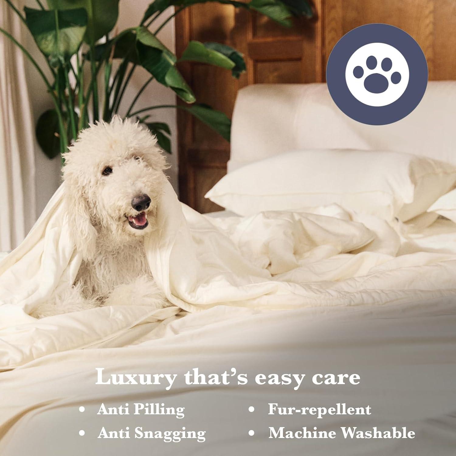 Juego de Sábanas de Viscosa de Bambú KOSMU Rey Azul