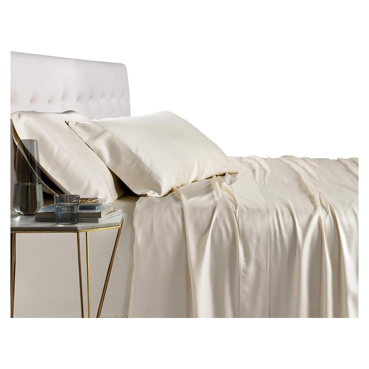 Juego de Sábanas de Viscosa de Bambú Royal Tradition Reina Marfil 4PC