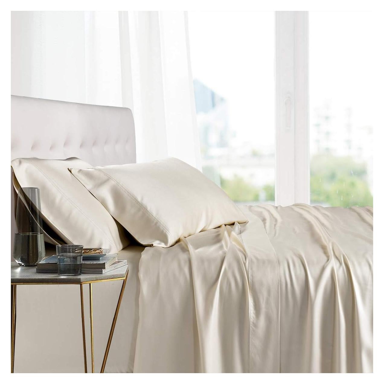 Juego de Sábanas Completo Royal Hotel 100% Viscosa Bambú Marfil