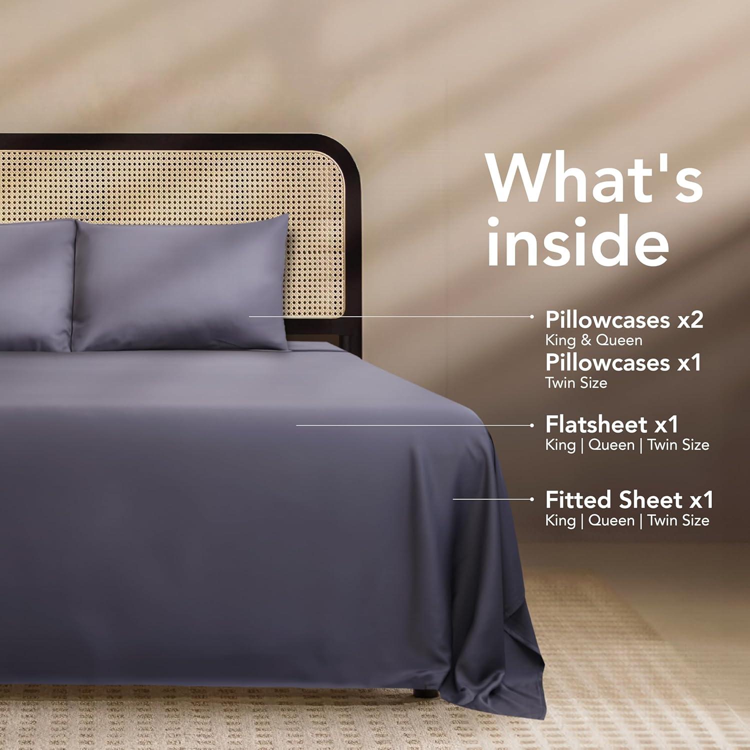 Juego de Sábanas King EPITEX 4 Piezas Viscosa Bambú 200 Hilos