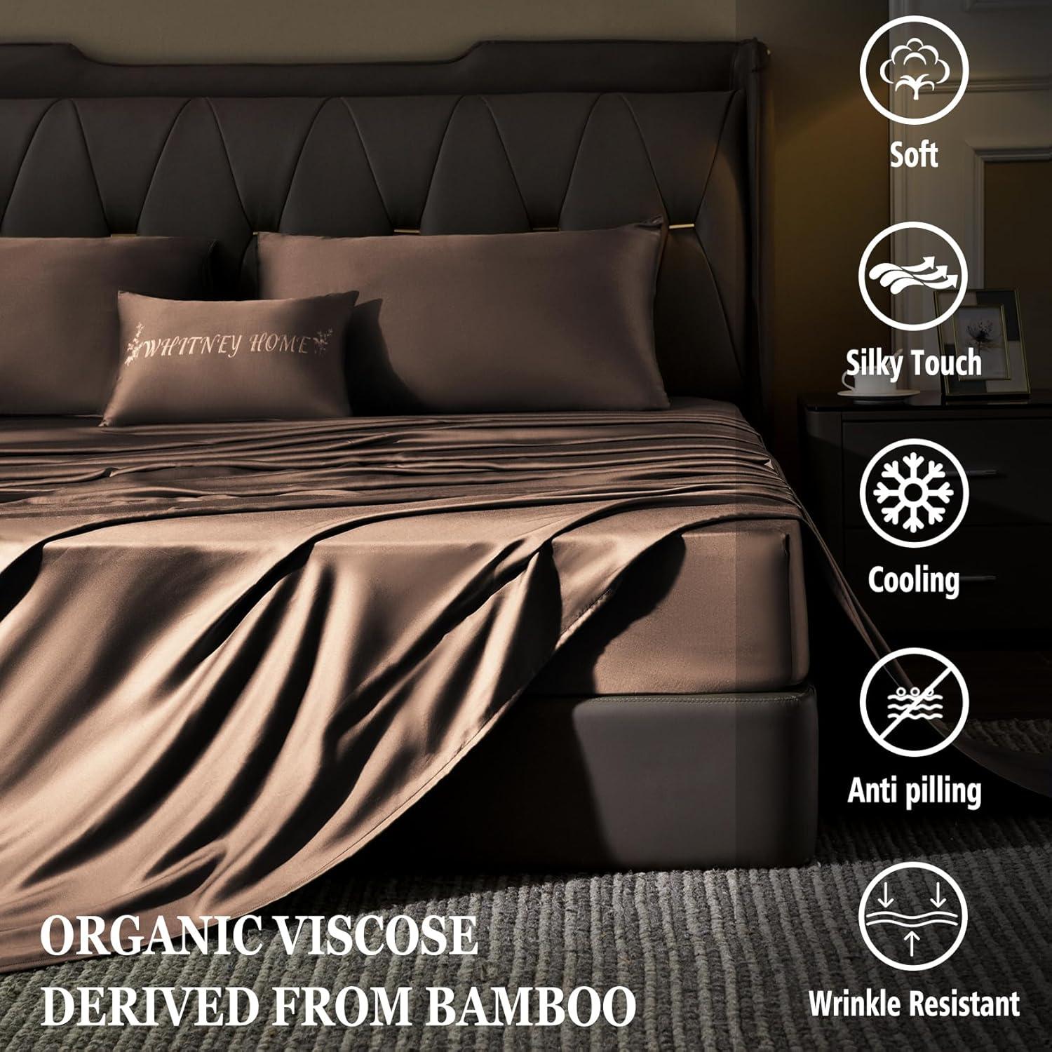 Juego de Sábanas King Size Whitney Home - Rayón de Bambú 4 Piezas