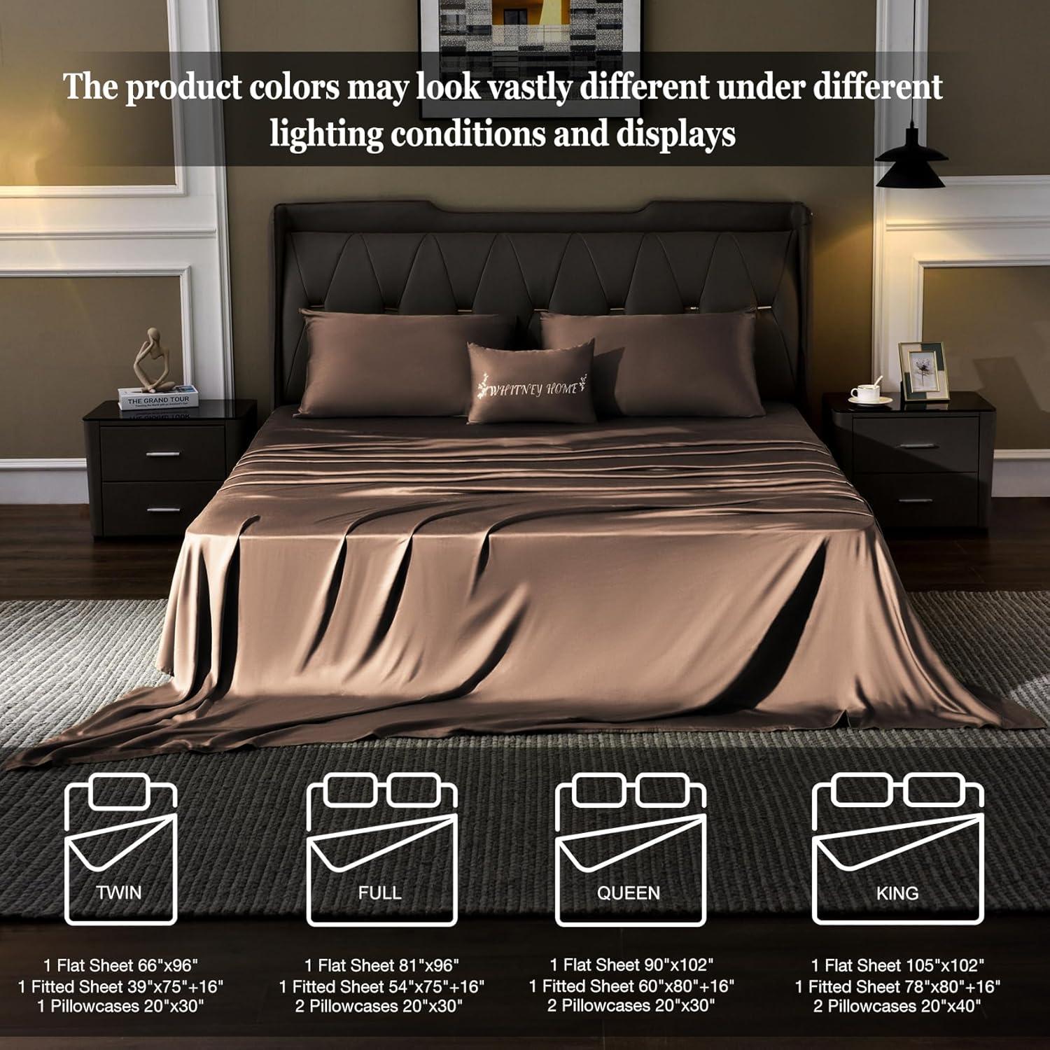 Juego de Sábanas King Size Whitney Home - Rayón de Bambú 4 Piezas