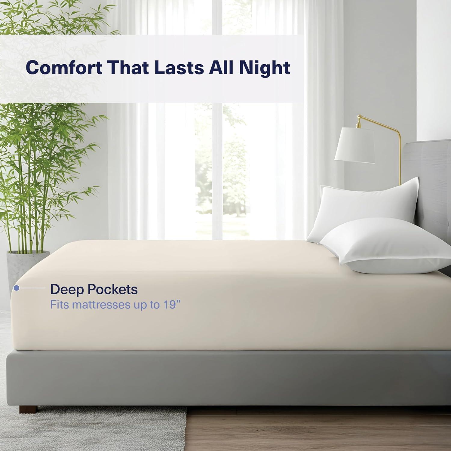 Sábana Ajustable King Kickoff Home Viscosa de Bambú 100% Orgánica