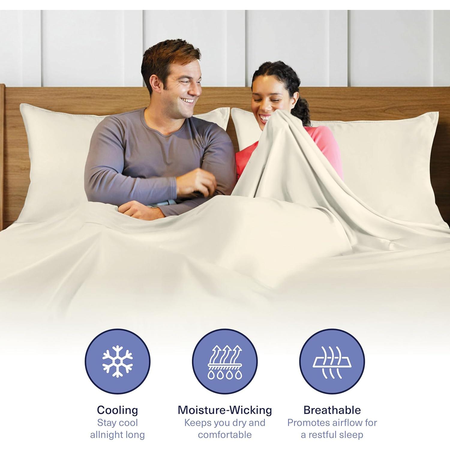 Sábana Ajustable King Kickoff Home Viscosa de Bambú 100% Orgánica