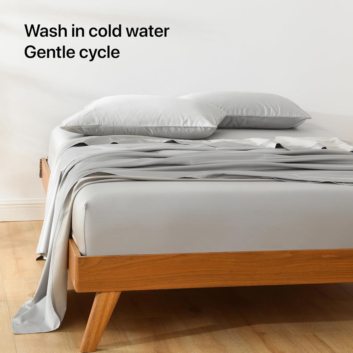 Juego de Sábanas King NATUREFIELD 4 Piezas Rayón Bambú Algodón