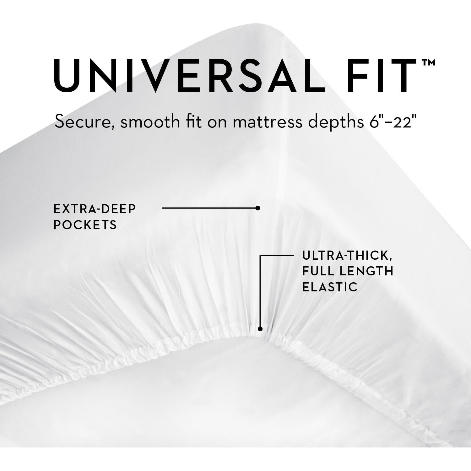 Juego de Sábanas Individual MALOUF 100% Rayón de Bambú Blanco