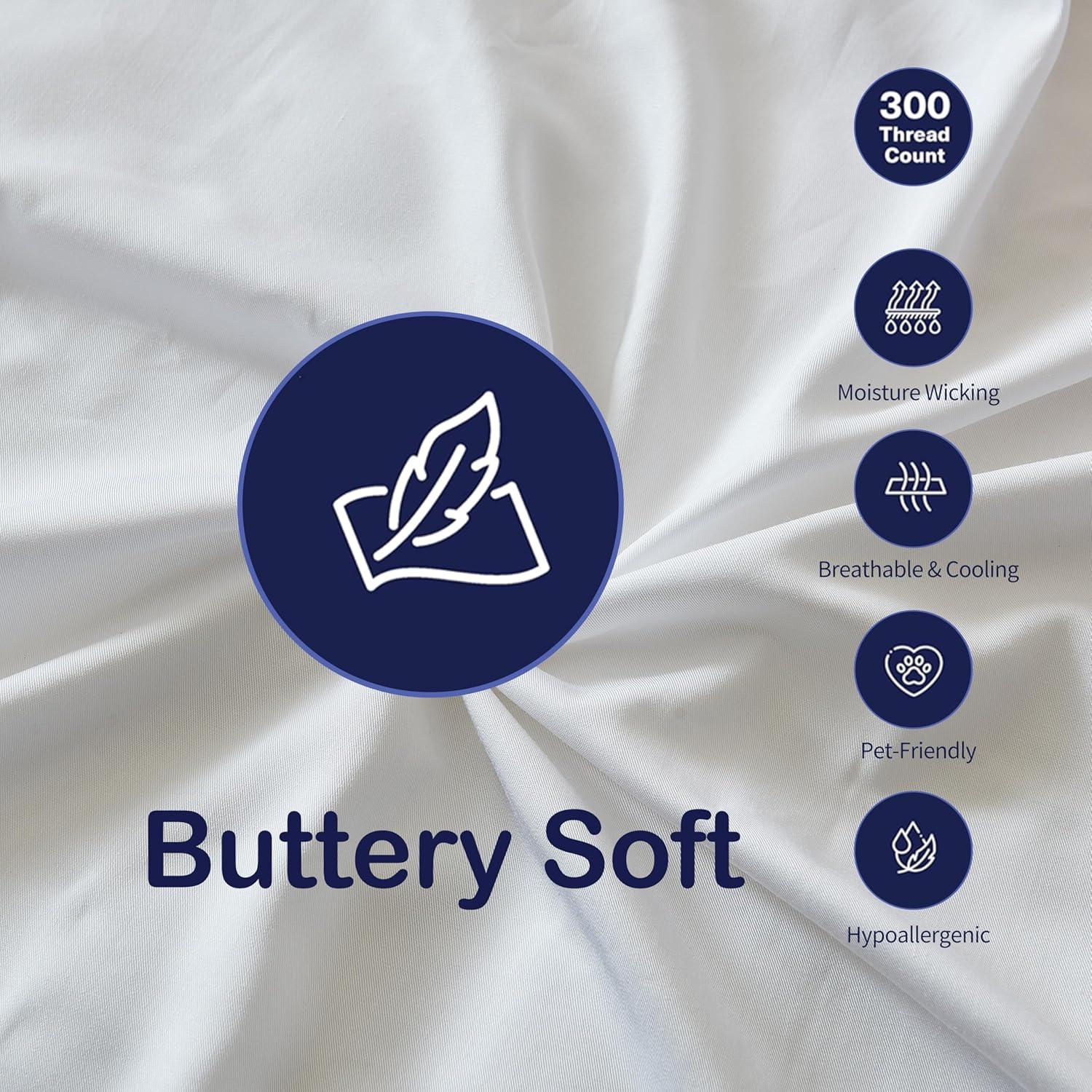 Sábana Ajustable King Tensoboo 100% Viscosa Bambú Blanco 40.6cm