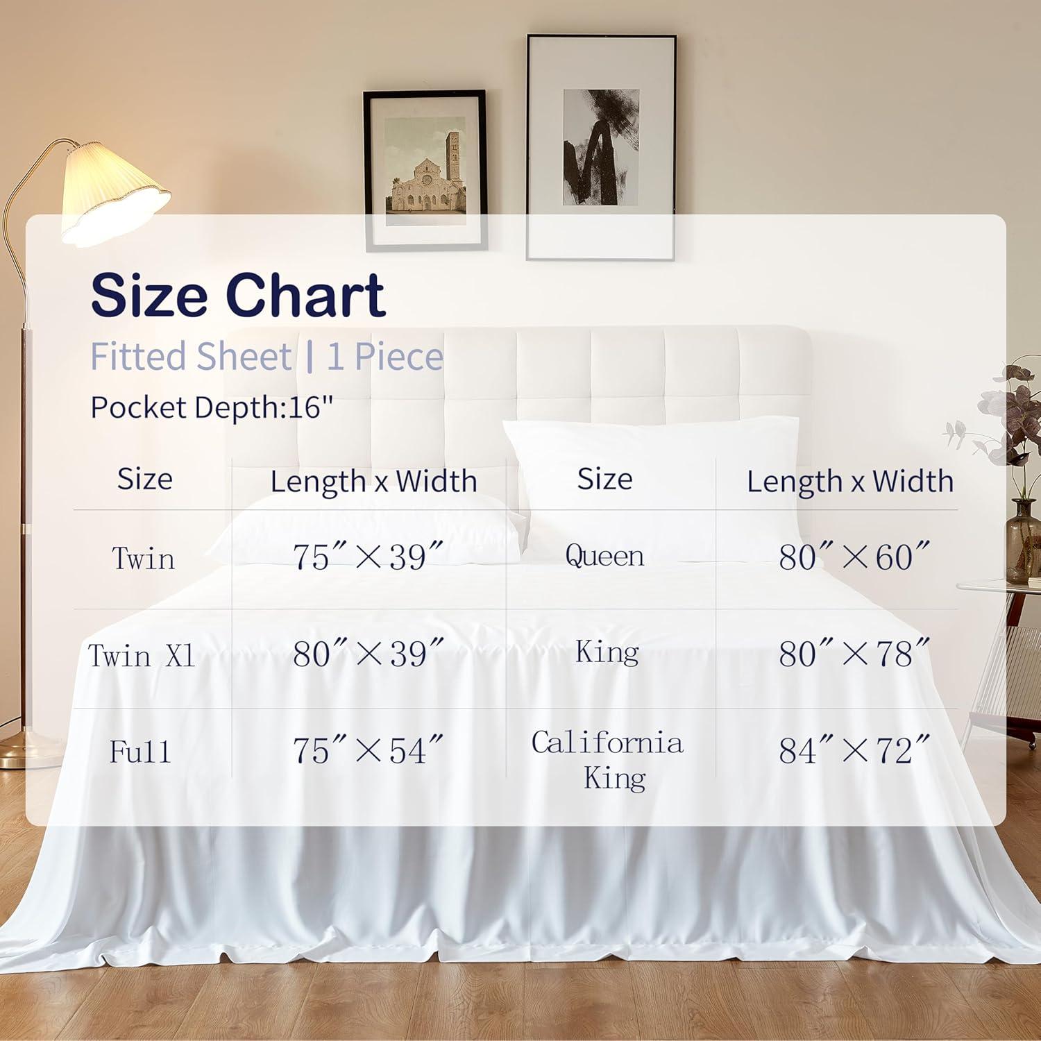 Sábana Ajustable King Tensoboo 100% Viscosa Bambú Blanco 40.6cm