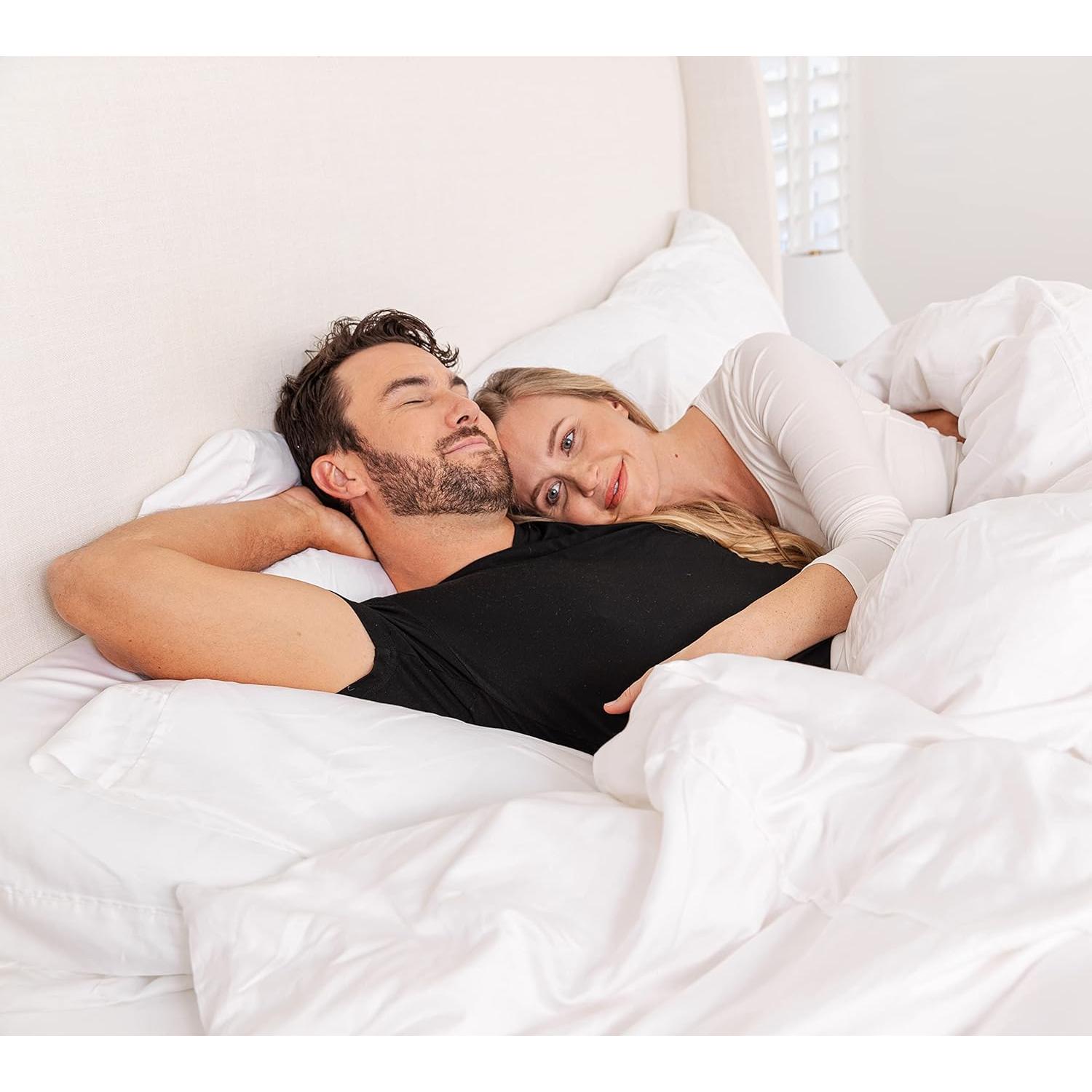 Juego de Sábanas KICKEE 100% Viscosa de Bambú CA King Nube Blanca