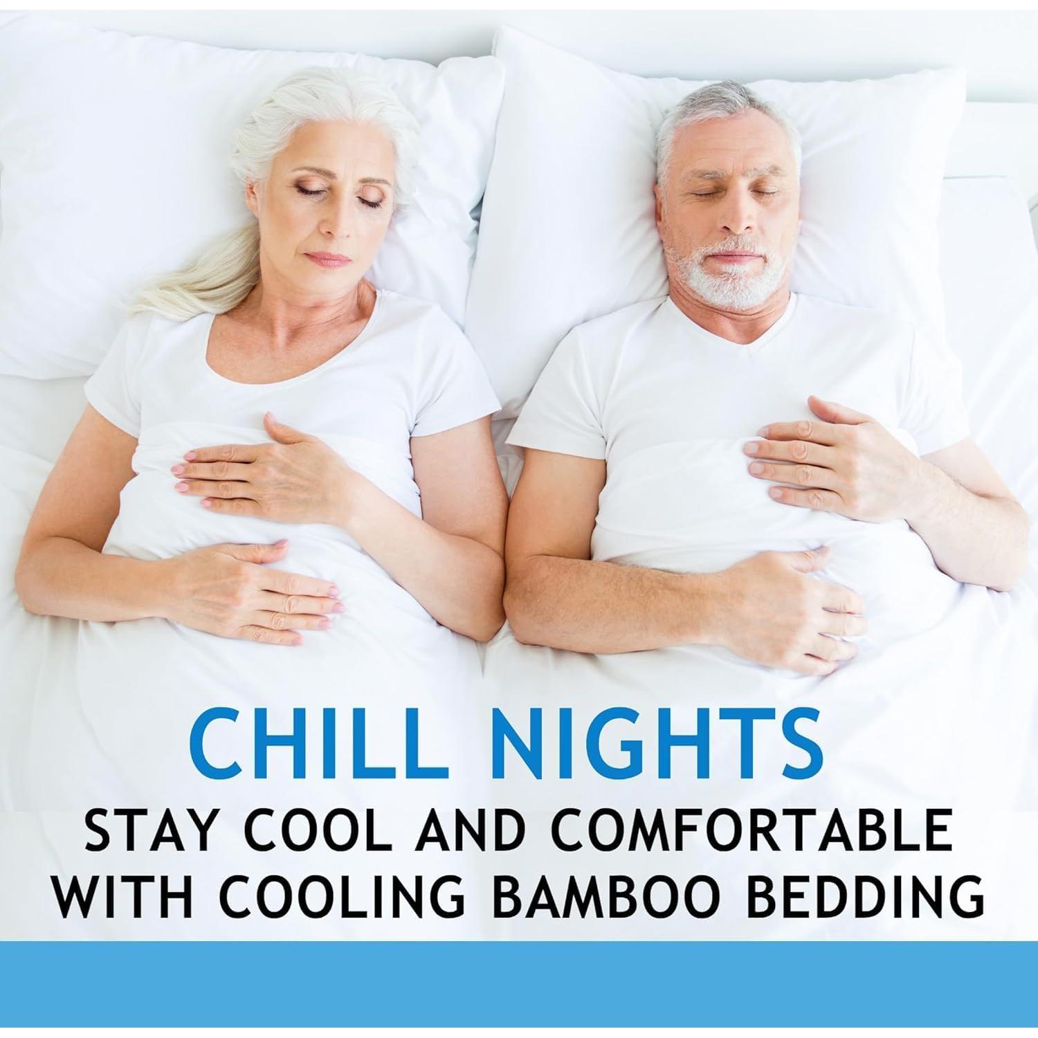 Sábanas Refrigerantes JOMO King 4 Piezas Blanco 156 GSM