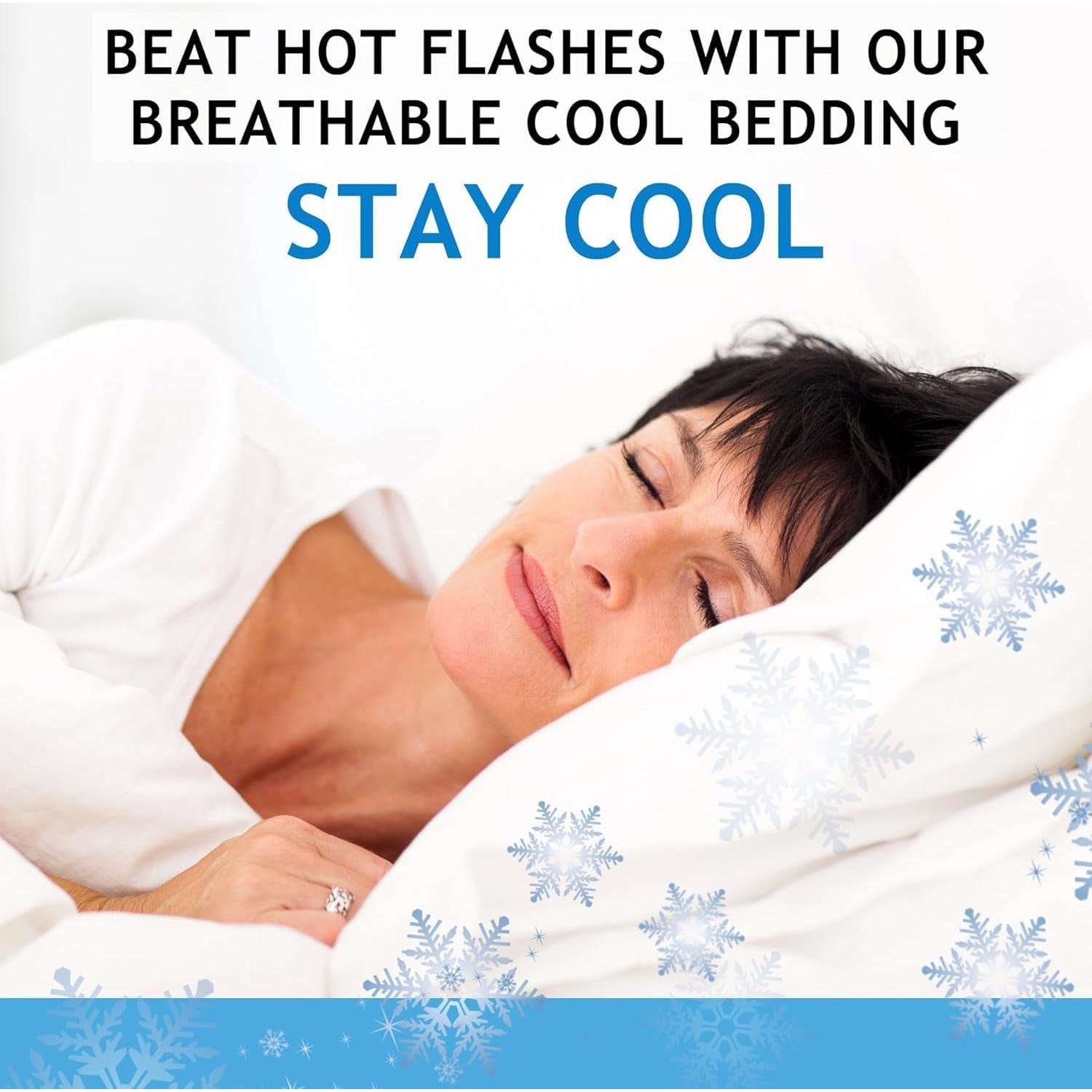 Sábanas Refrigerantes JOMO King 4 Piezas Blanco 156 GSM