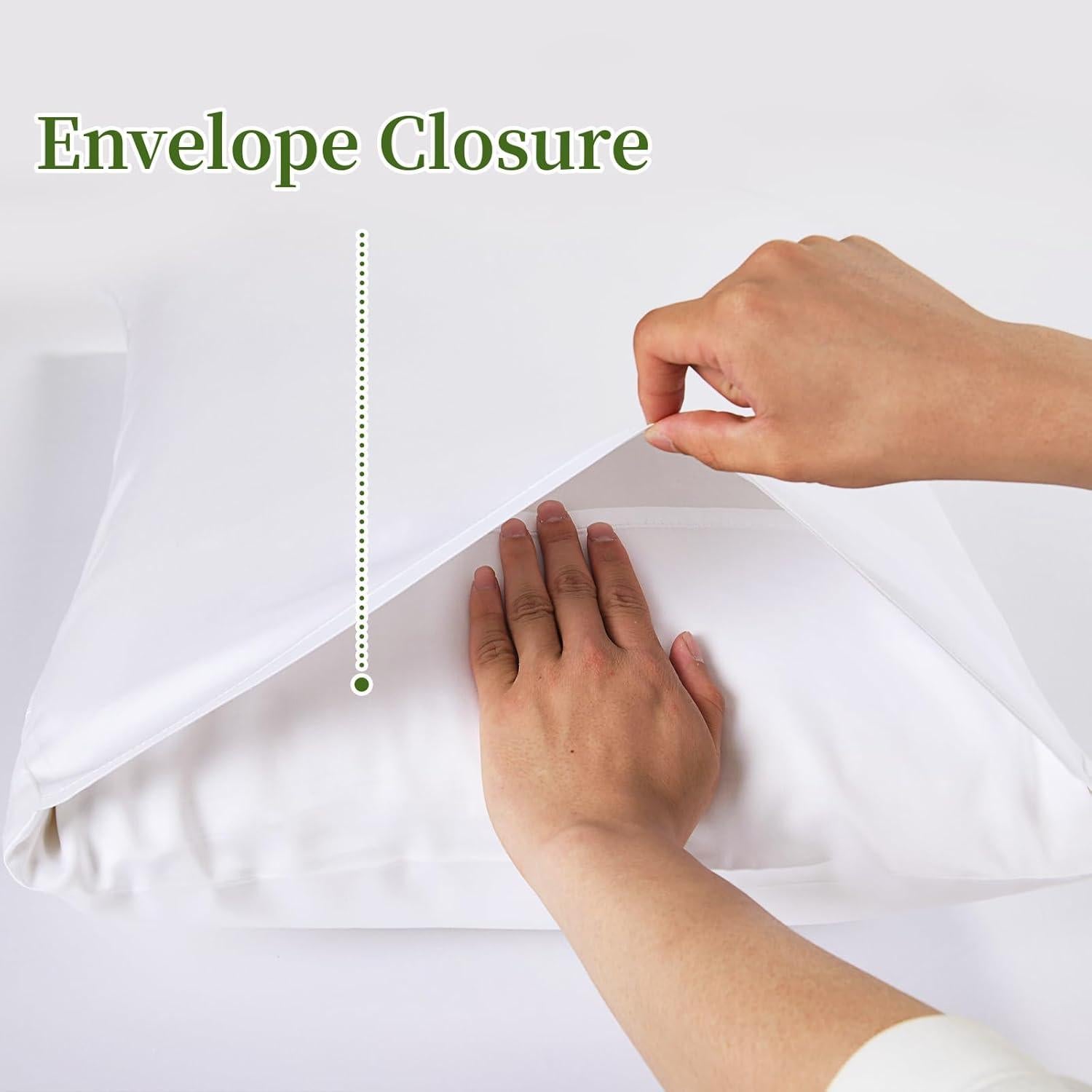 Juego de Sábanas Twin XL Rosecret 300 Hilos Viscosa Bambú Blanco