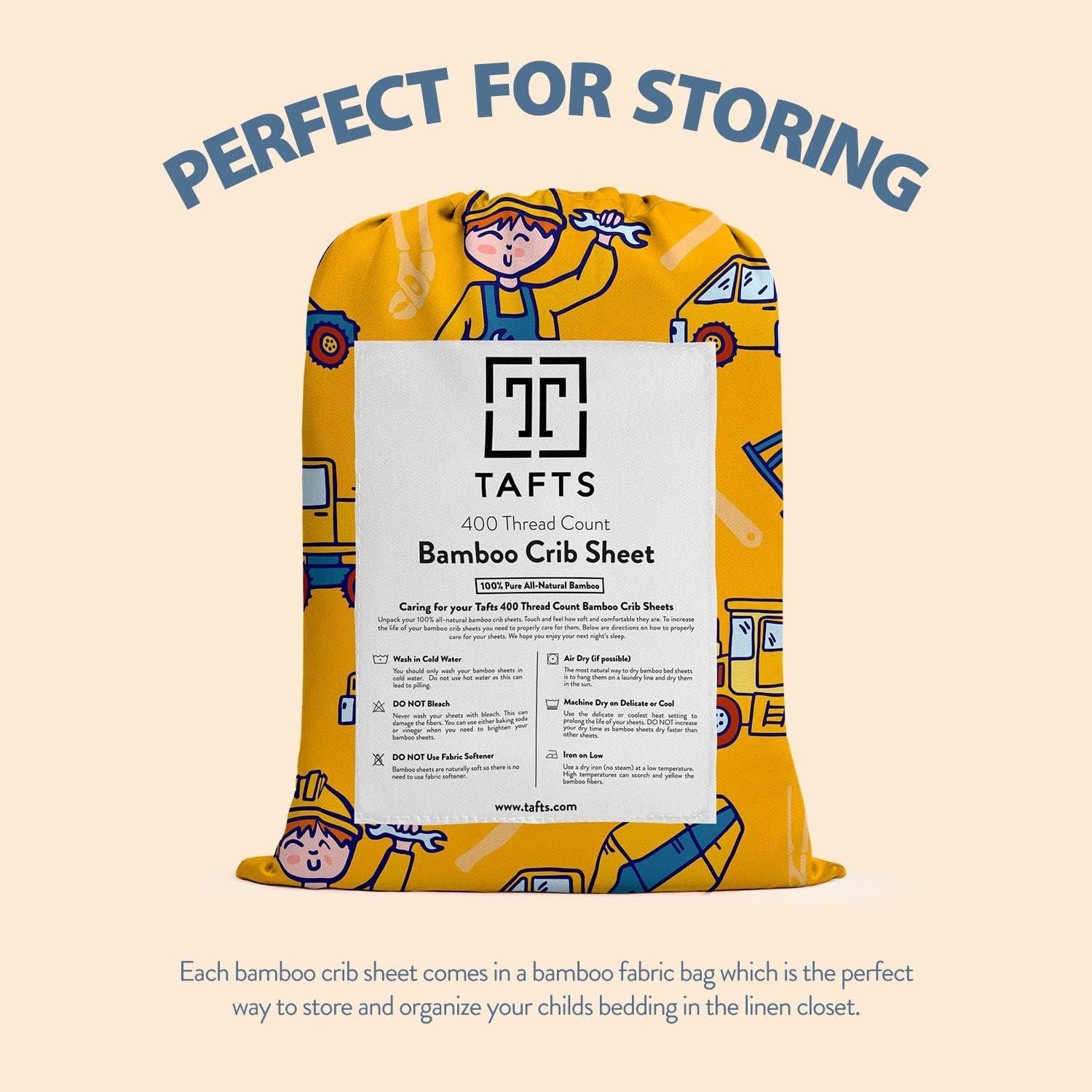 Sábanas Ajustadas de Cuna Tafts 100% Viscosa Bambú 71x132 cm