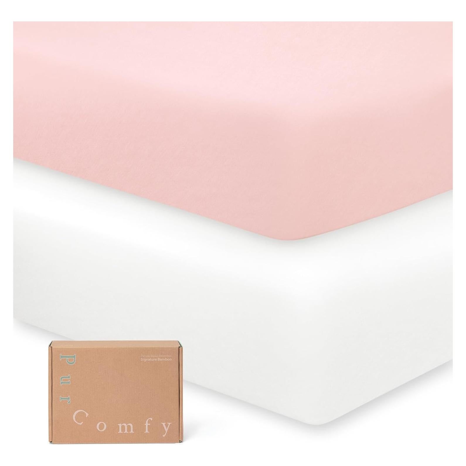 Sábanas para Cuna PurComfy 2-Pack Viscosa Bambú Hipoalergénicas