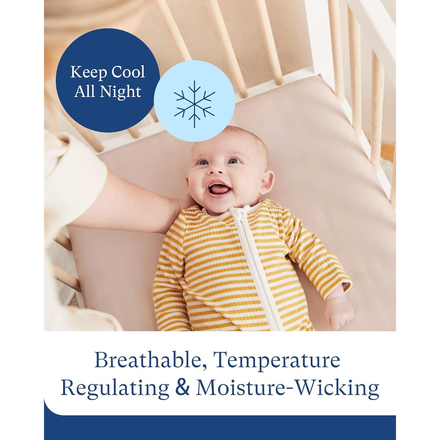 Sábanas para Cuna PurComfy 2-Pack Viscosa Bambú Hipoalergénicas