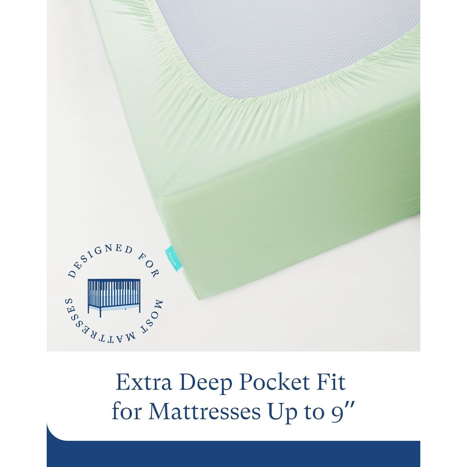 Sábanas para Cuna PurComfy 2-Pack Viscosa Bambú Hipoalergénicas