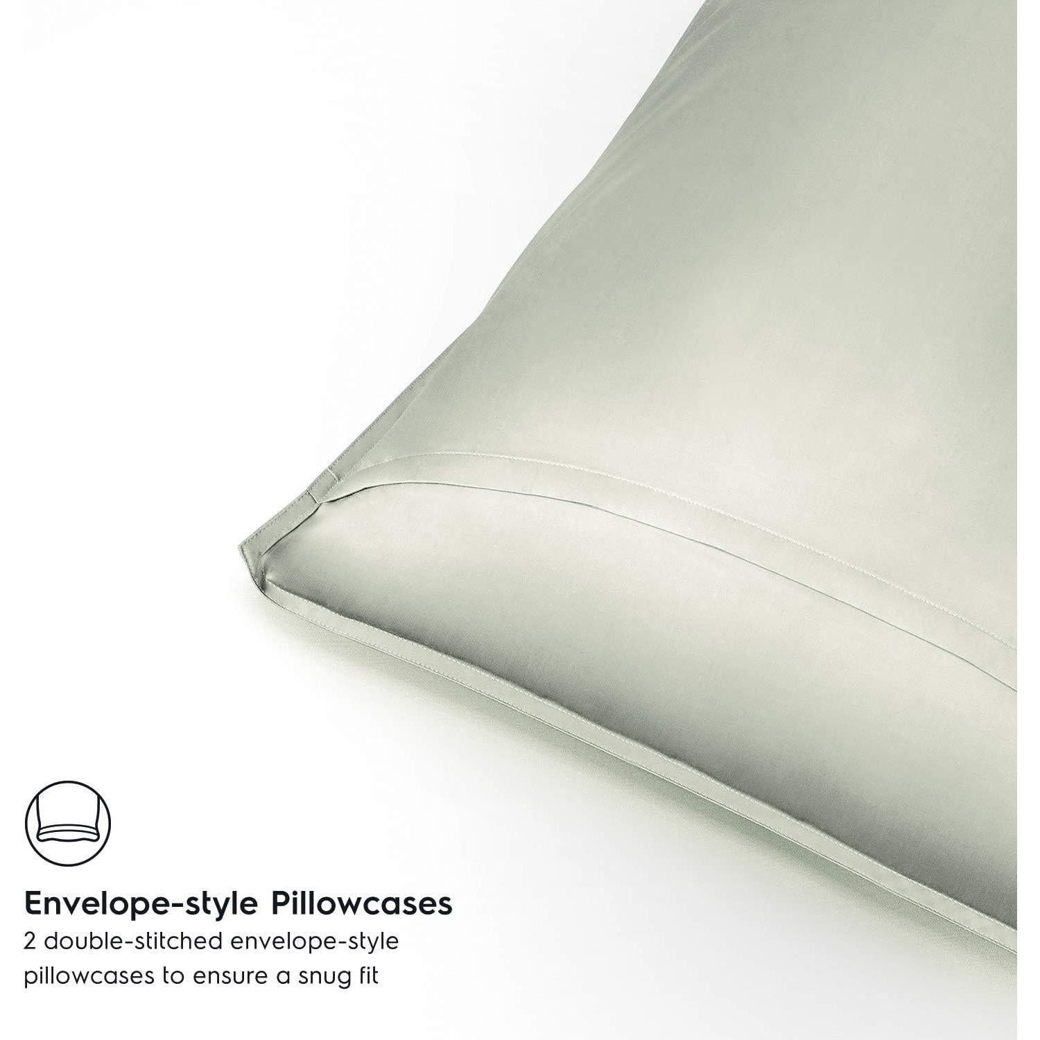 Funda de Edredón King Tafts 3 Piezas Viscosa Bambú Verde Salvia