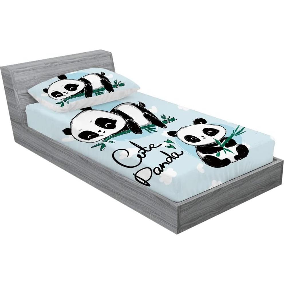 Conjunto de Sábanas Queen Wajade Panda 3D Microfibra 3 Piezas