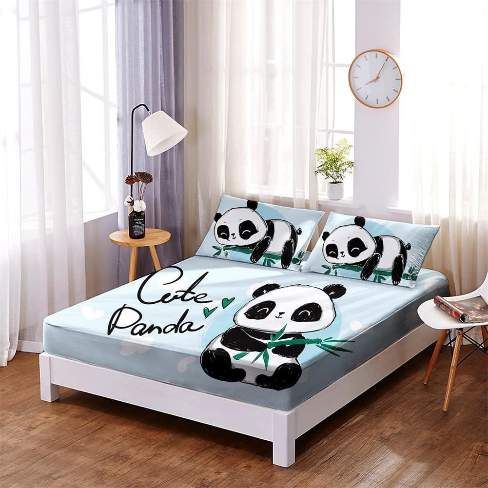 Conjunto de Sábanas Queen Wajade Panda 3D Microfibra 3 Piezas
