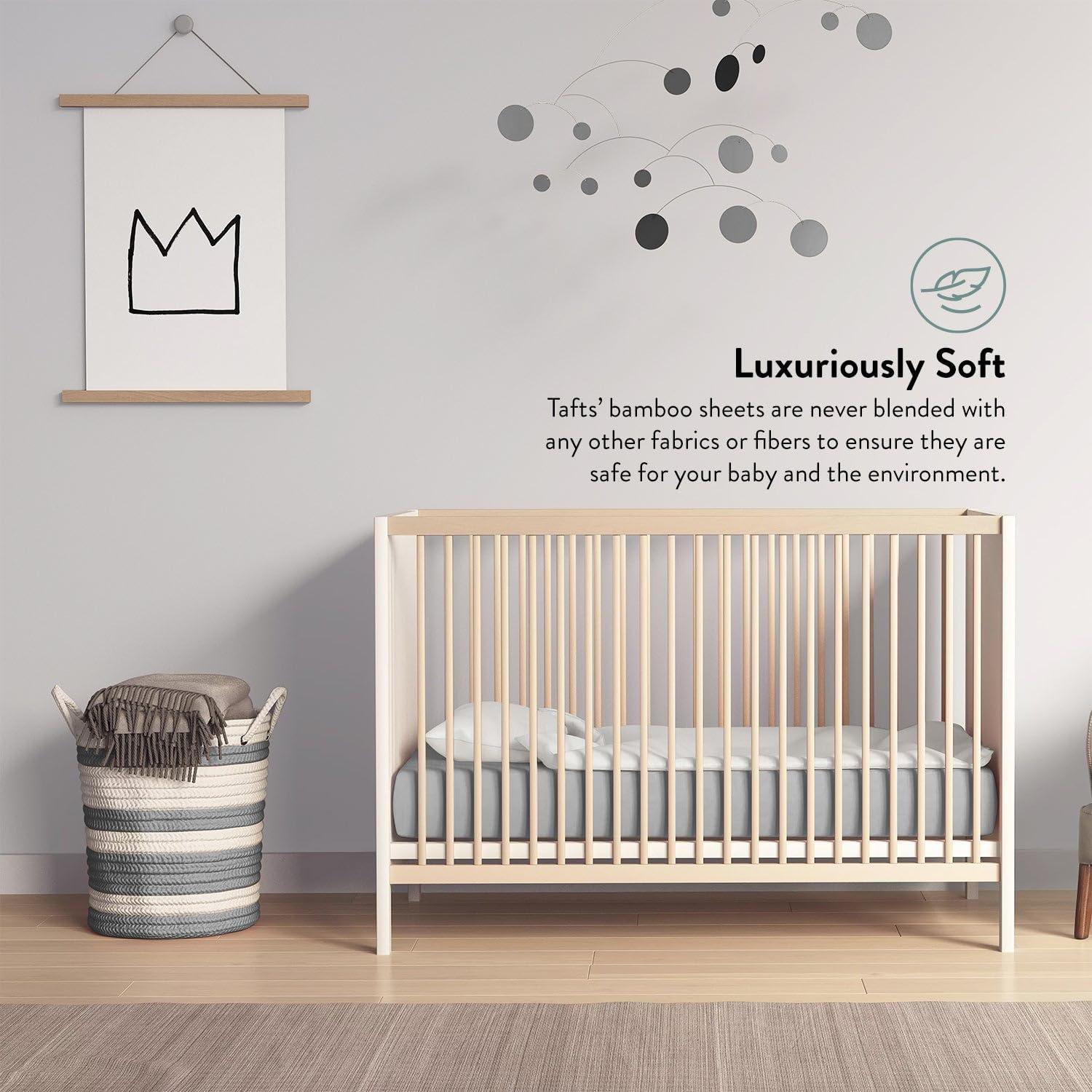 Sábanas para Cuna Tafts 100% Viscosa Bambú 71x132 cm Gris