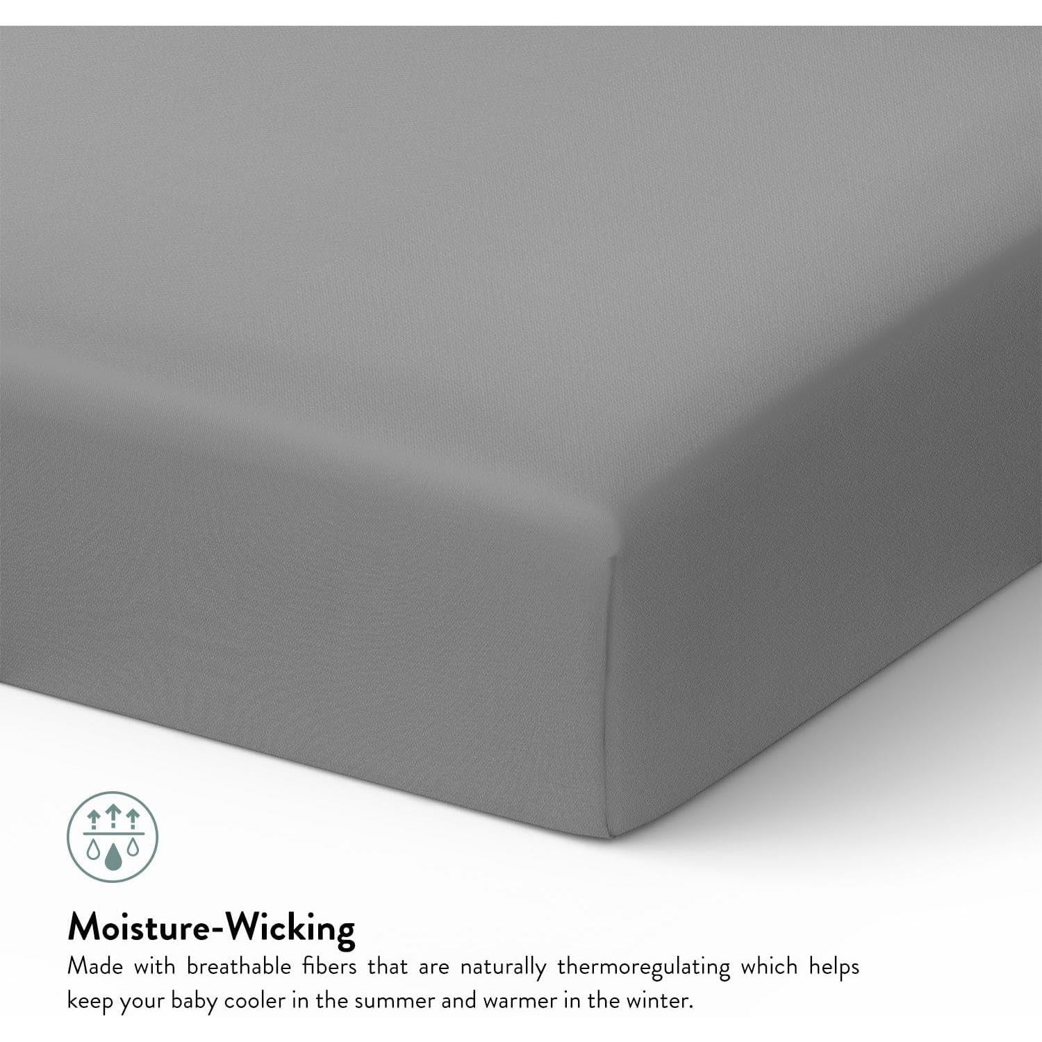 Sábanas para Cuna Tafts 100% Viscosa Bambú 71x132 cm Gris