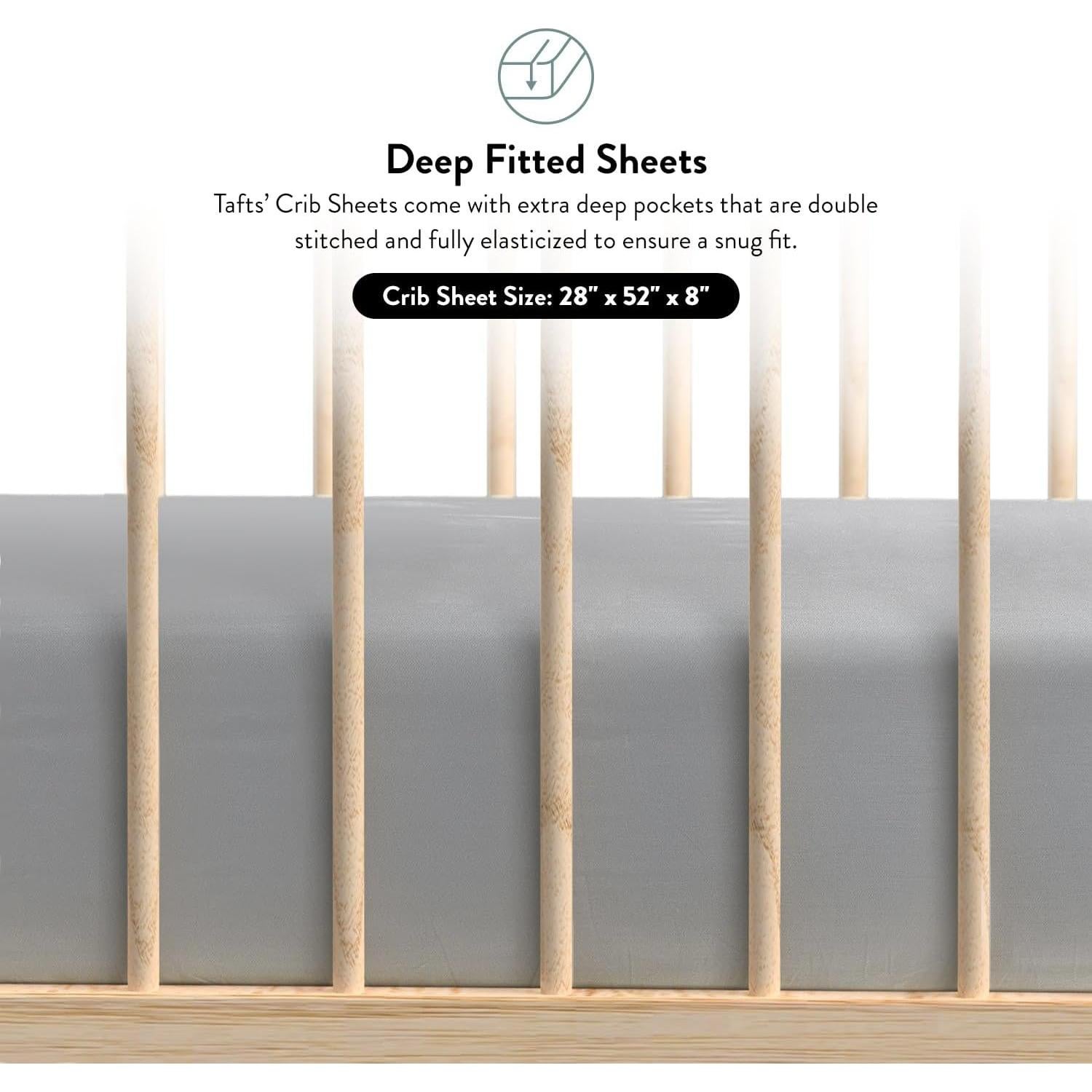 Sábanas para Cuna Tafts 100% Viscosa Bambú 71x132 cm Gris