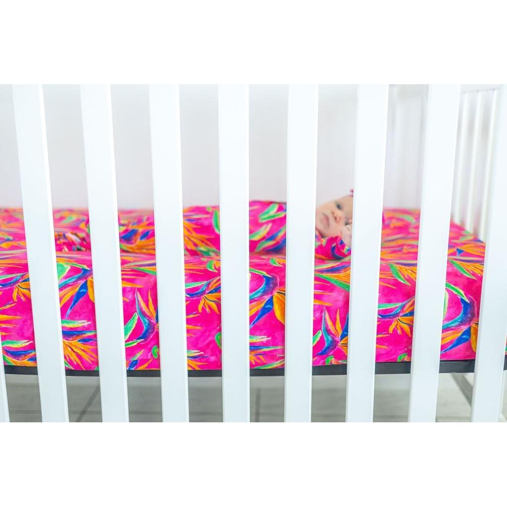 Hoja de Cuna Ajustada Florida Kid Co. Ave del Paraíso 132x72cm