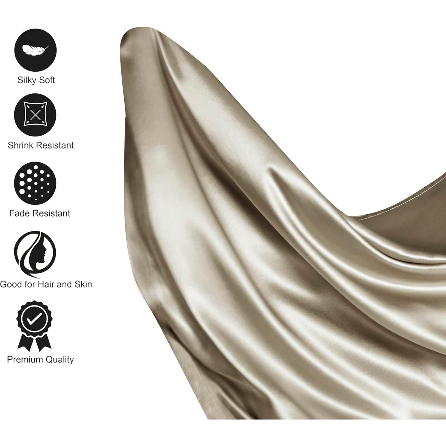 Juego de Sábanas de Satén Lanest Housing King Taupe 400 Hilos