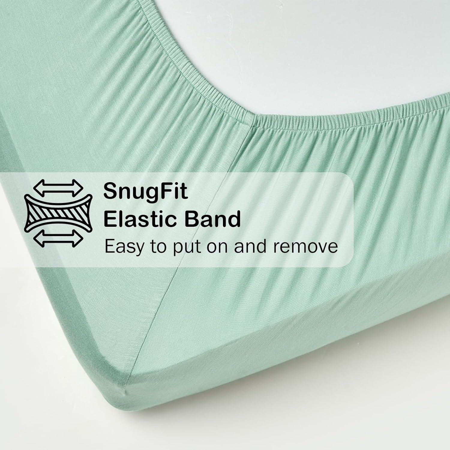 Sábana de Cuna BubblePanda 132x71 cm Rayón Bambú Salvia