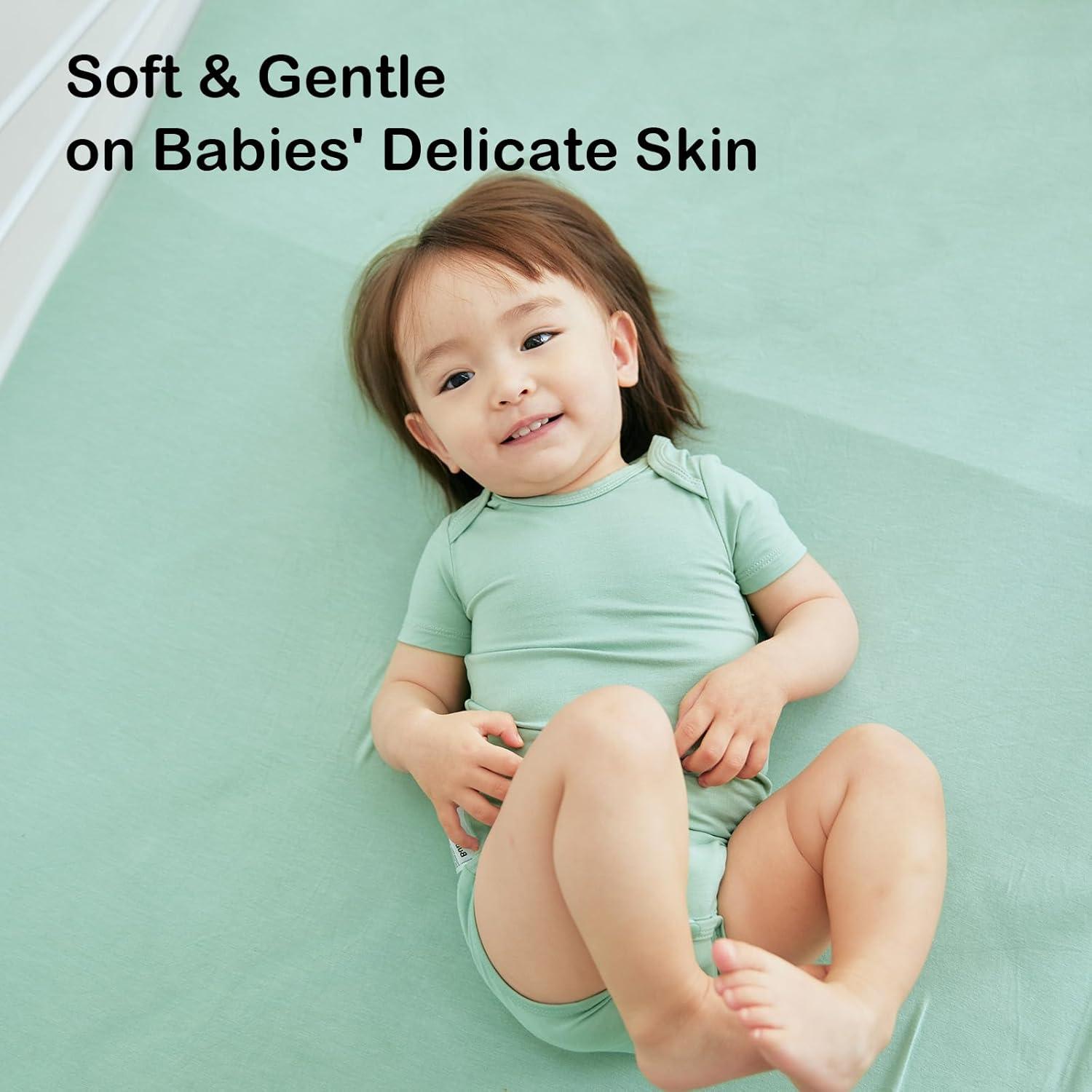 Sábana de Cuna BubblePanda 132x71 cm Rayón Bambú Salvia