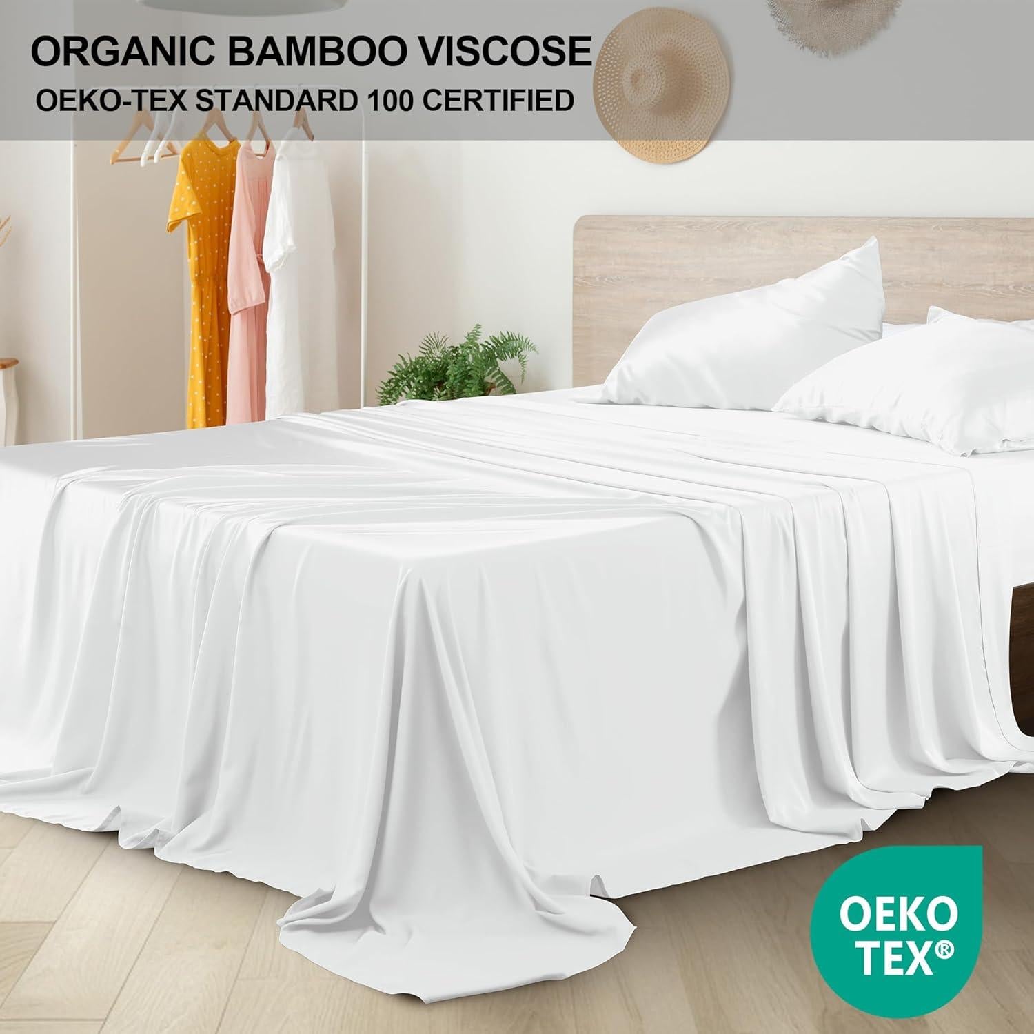 Juego de Sábanas King Shunjie.Home 4 Piezas Viscosa Bambú 400 TC