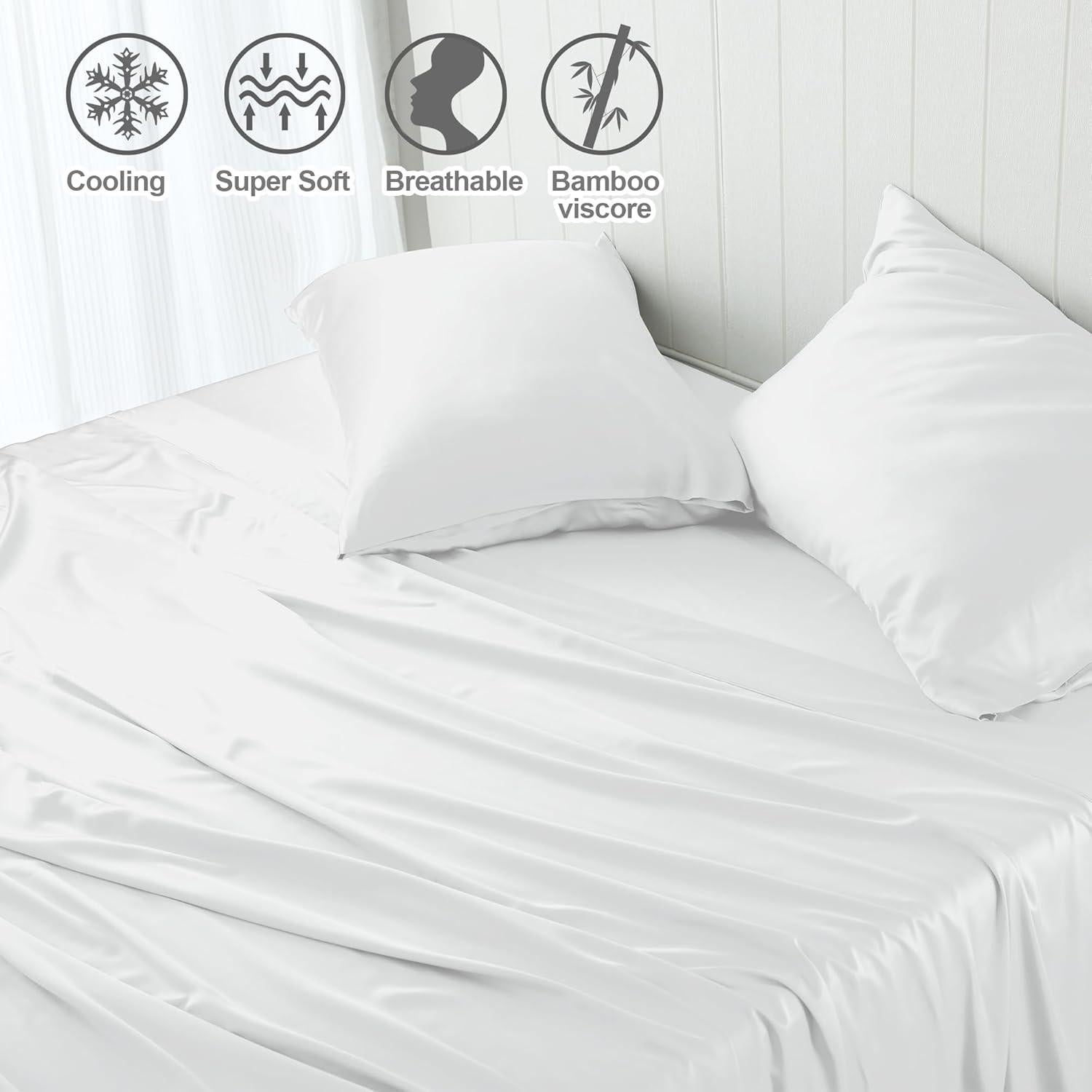 Juego de Sábanas King Shunjie.Home 4 Piezas Viscosa Bambú 400 TC